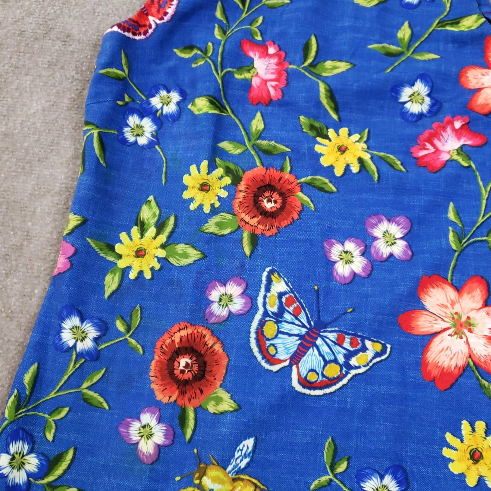 J.McLaughlin J.McLaughlin Dress Womens 8 Blue Floral Butterfly Sleeveless Sheath Casual Size M / US 6-8 / IT 42-44 - 7 Thumbnail