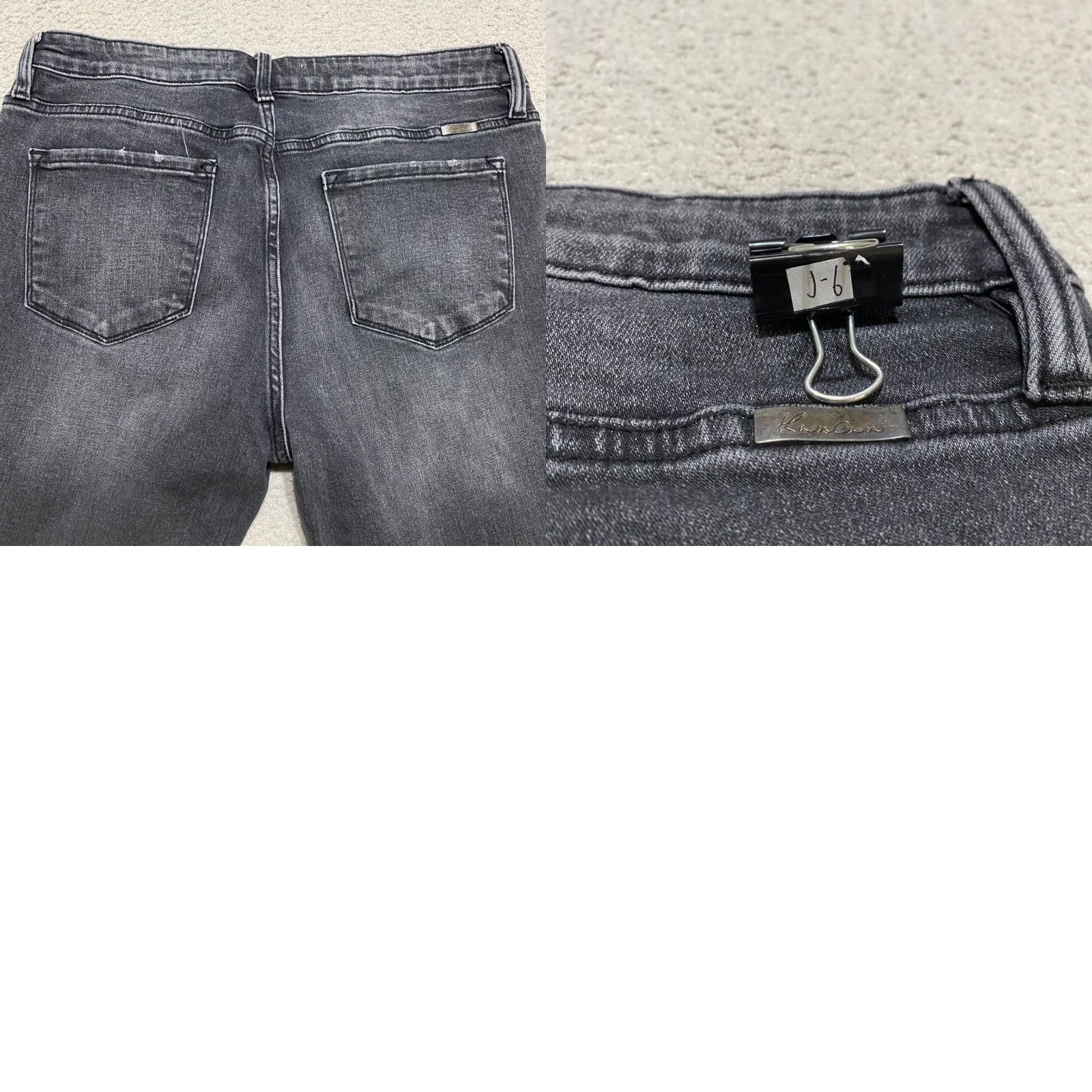 Vintage Kancan Womens Jeans sz 31 Gray Denim Mid Rise Straight Distressed Raw Hem Crop Size 24" / US 00 / IT 34 - 9 Thumbnail
