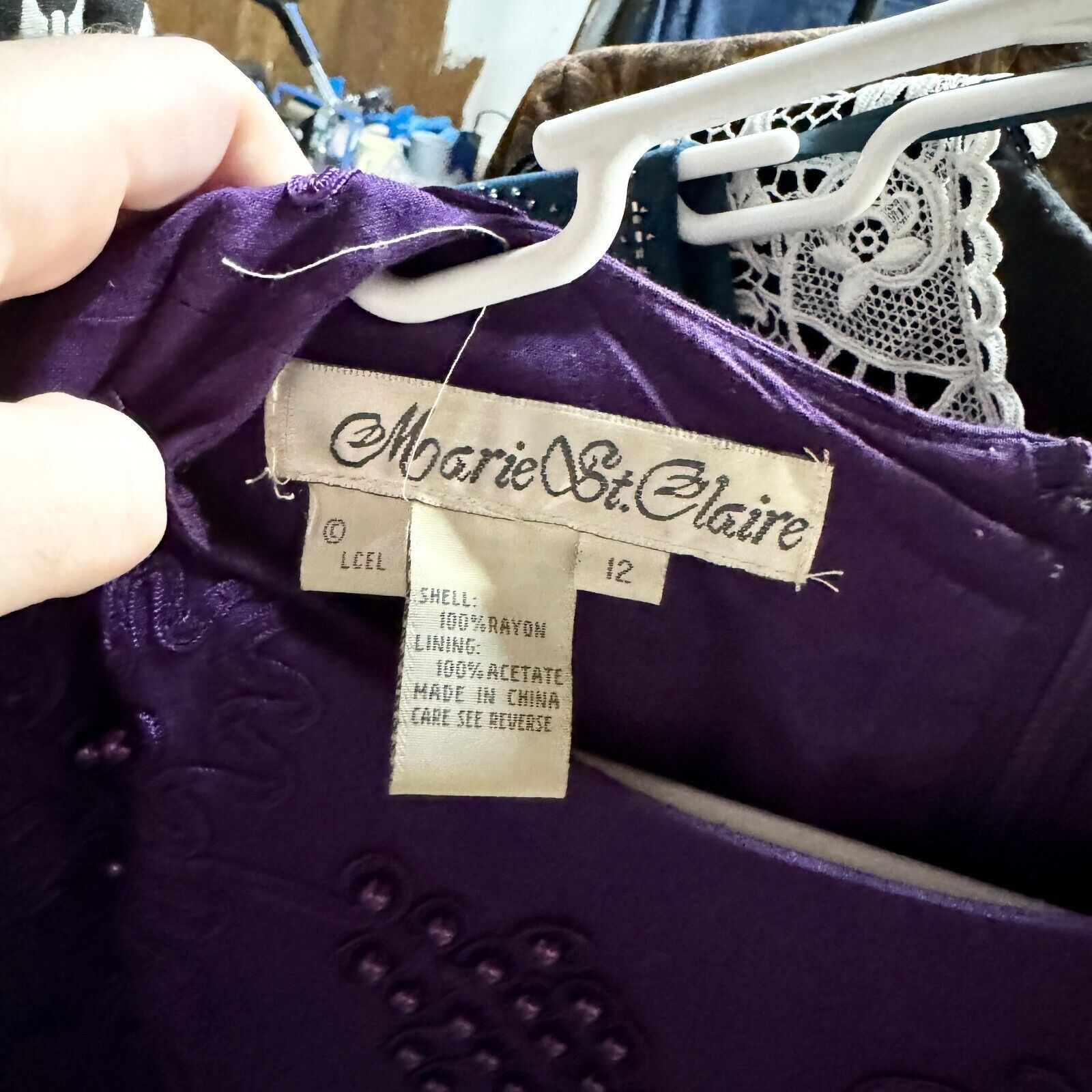 Vintage Vintage Marie St. Claire Purple Beaded Evening Dress Size 12 Size XL / US 12-14 / IT 48-50 - 3 Thumbnail