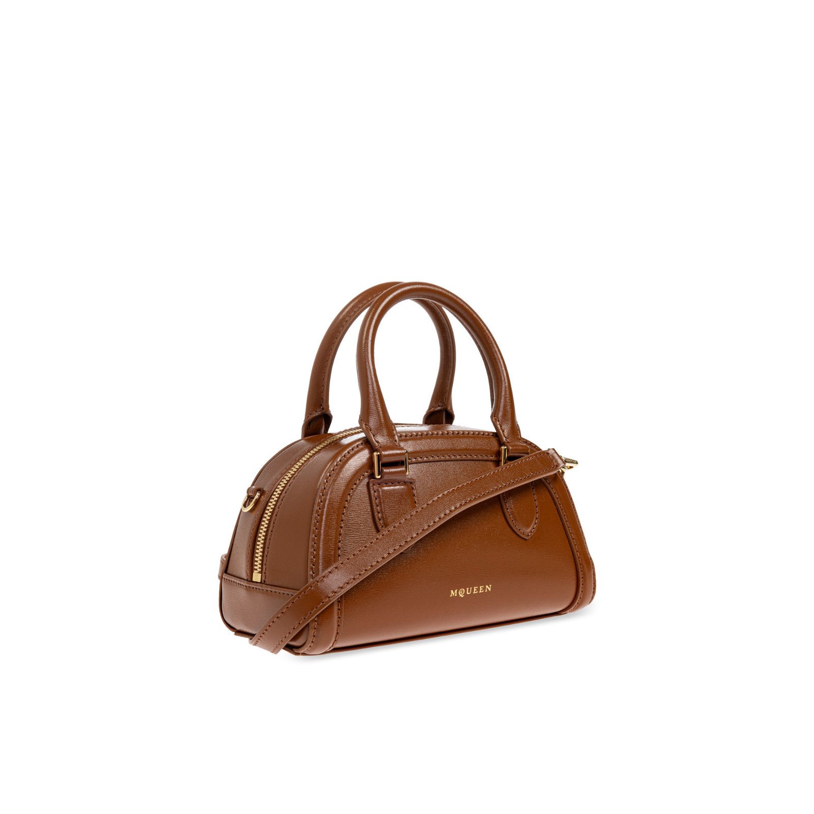 Alexander McQueen ALEXANDER MCQUEEN Birdee Mini Brown Leather Top Handle Bag N Size ONE SIZE - 3 Thumbnail
