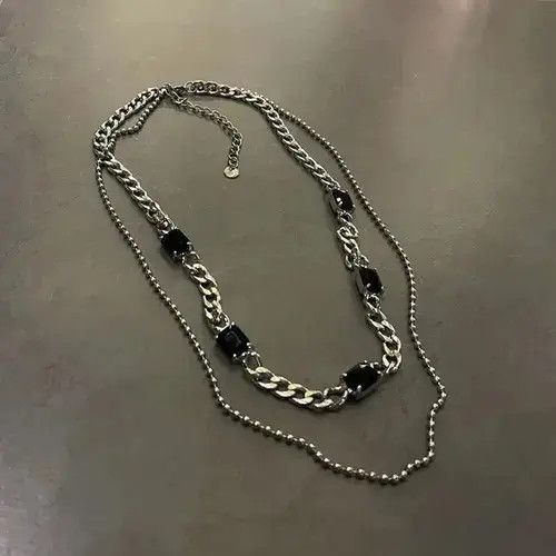Jewelry Black Crystal Necklace Size ONE SIZE - 2 Thumbnail