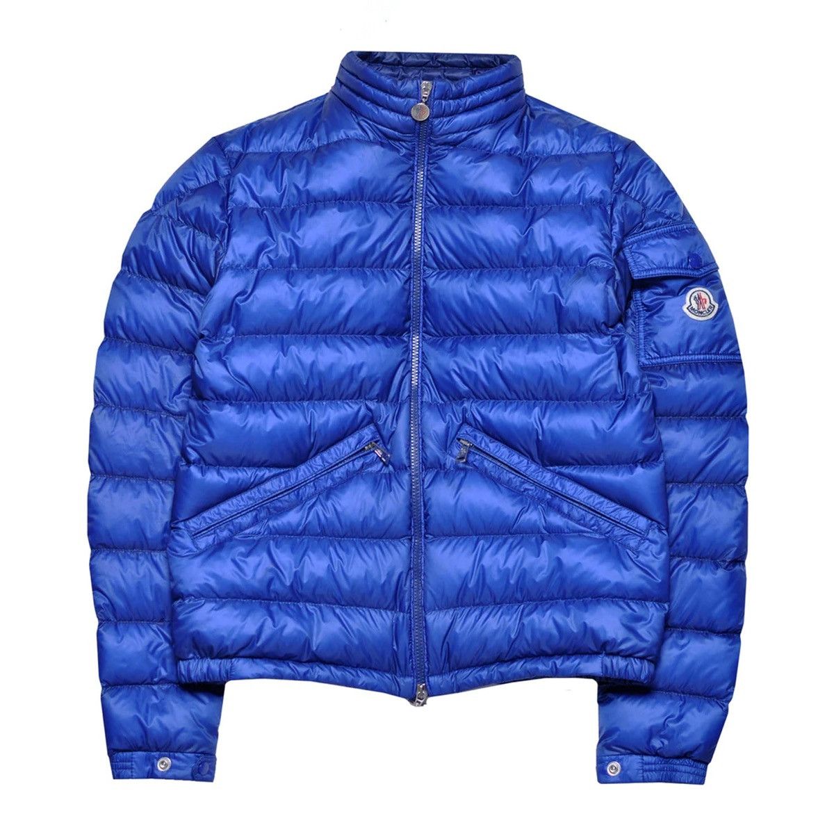 image of Moncler Agay Down Jacket in Blue, Men's (Size Small)