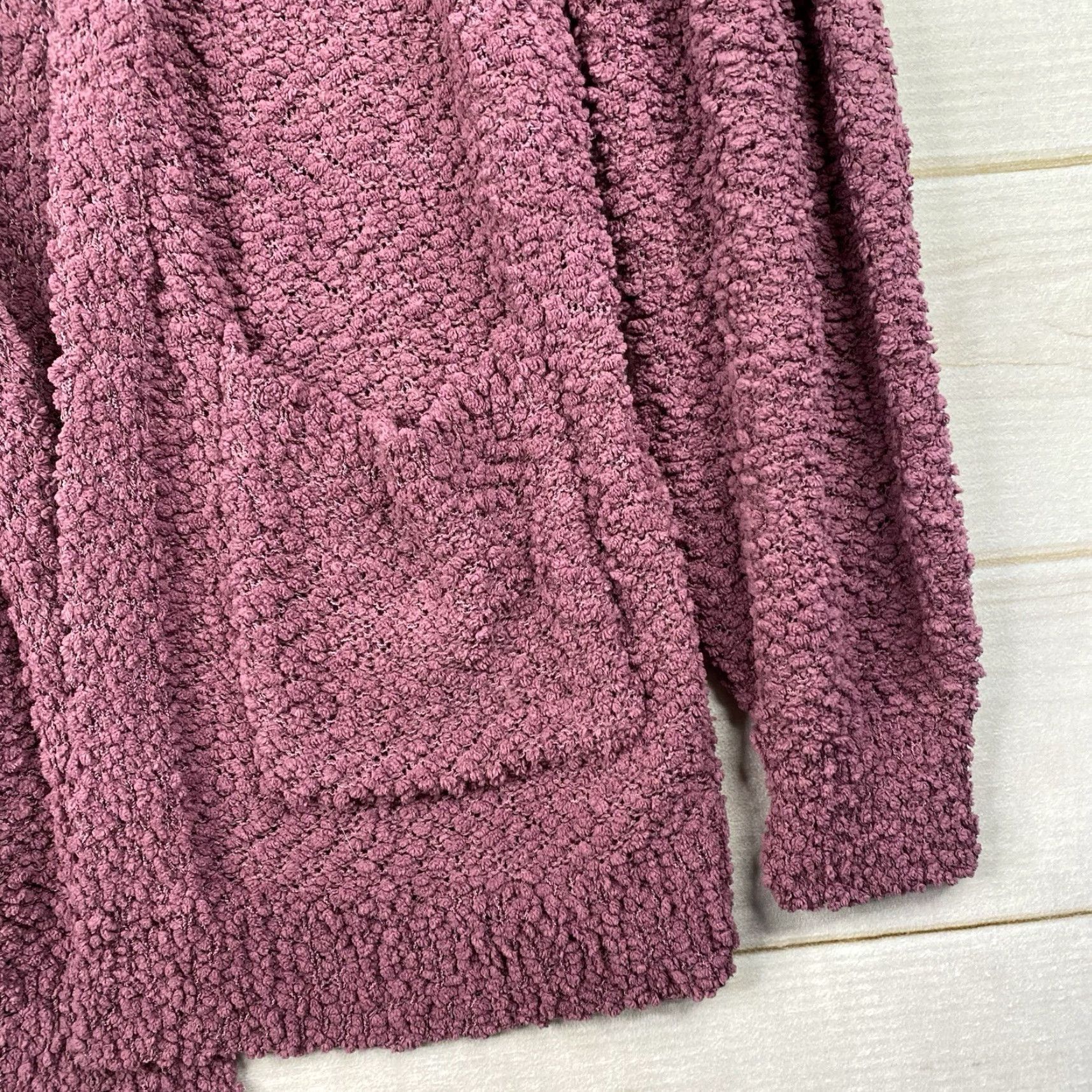 Vintage Zenana Outfitters Cardigan Sweater Womens 1X Teal Popcorn Knit Open Front Pockets Ribbed Thigh-Length Casual 80s Classic Outdoor Balloon Sleeve Size XL / US 12-14 / IT 48-50 - 2 Thumbnail