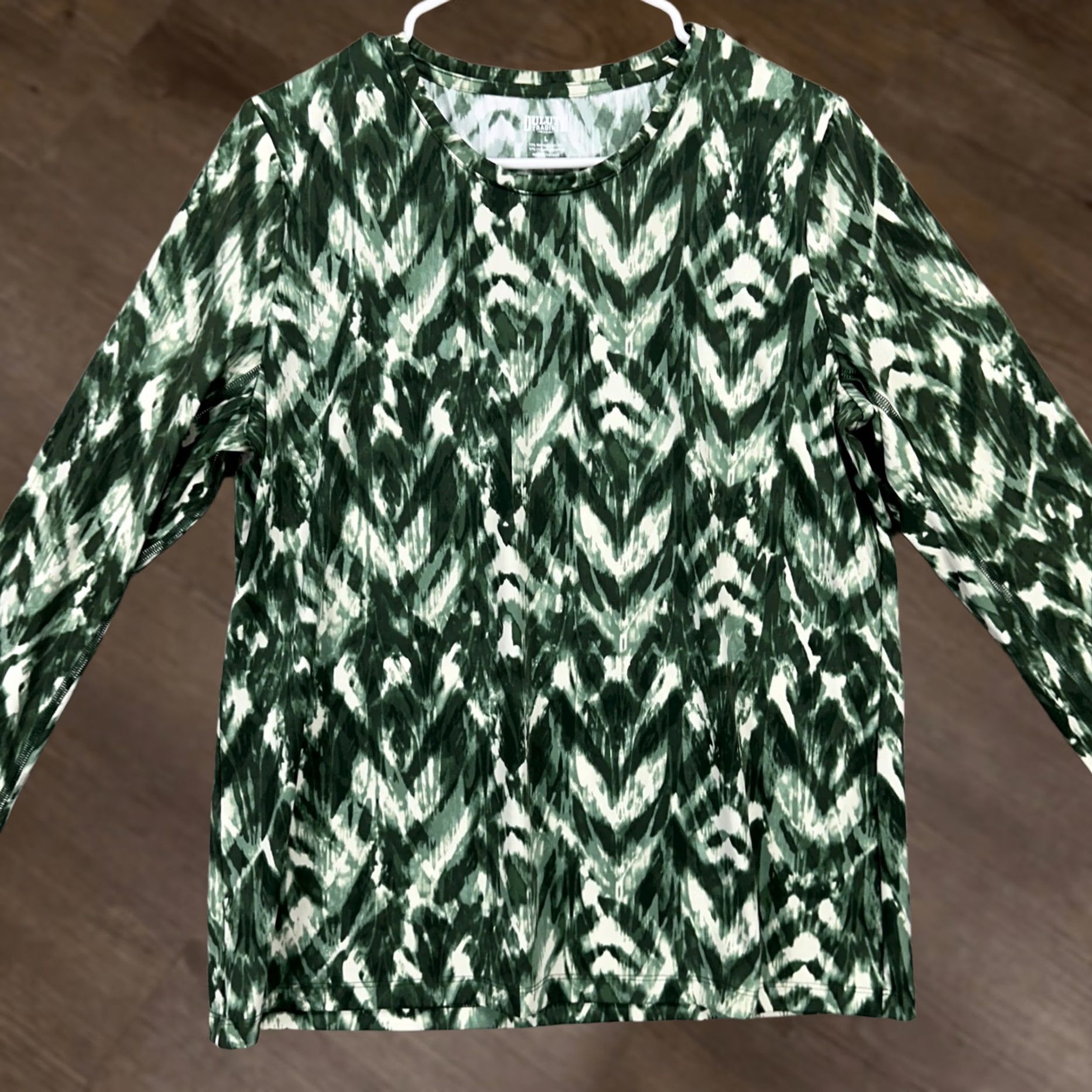 Duluth Trading Company Duluth Trading Co. Womens Pullover Shirt Large Green Cooling Tech Hiking Outdoor Shirt Size L / US 10 / IT 46 - 1 Thumbnail