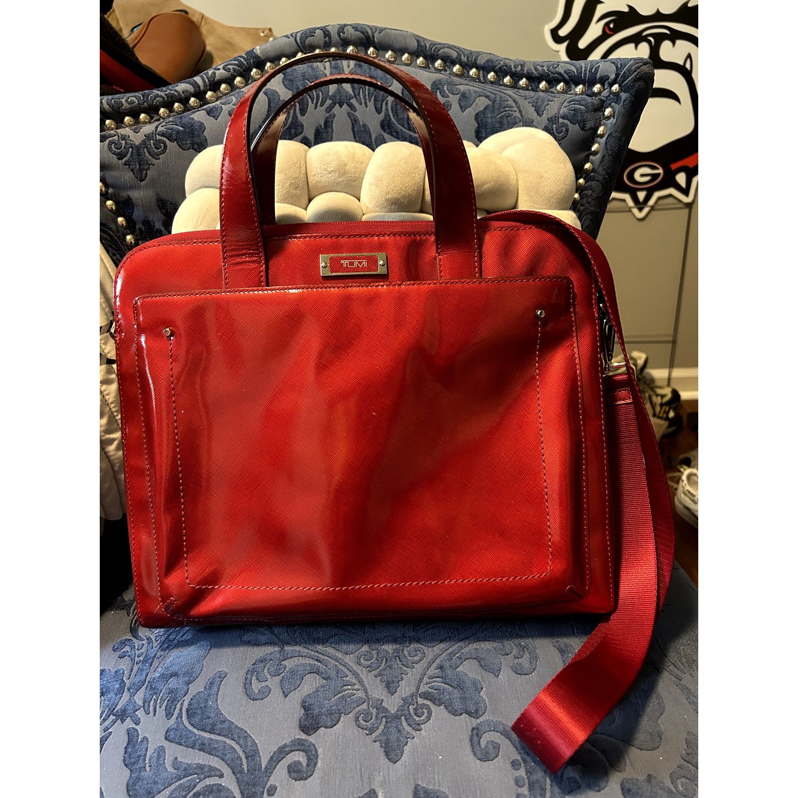 Tumi Tumi Candy Apple Red Patent Leather Briefcase Size ONE SIZE - 1 Thumbnail
