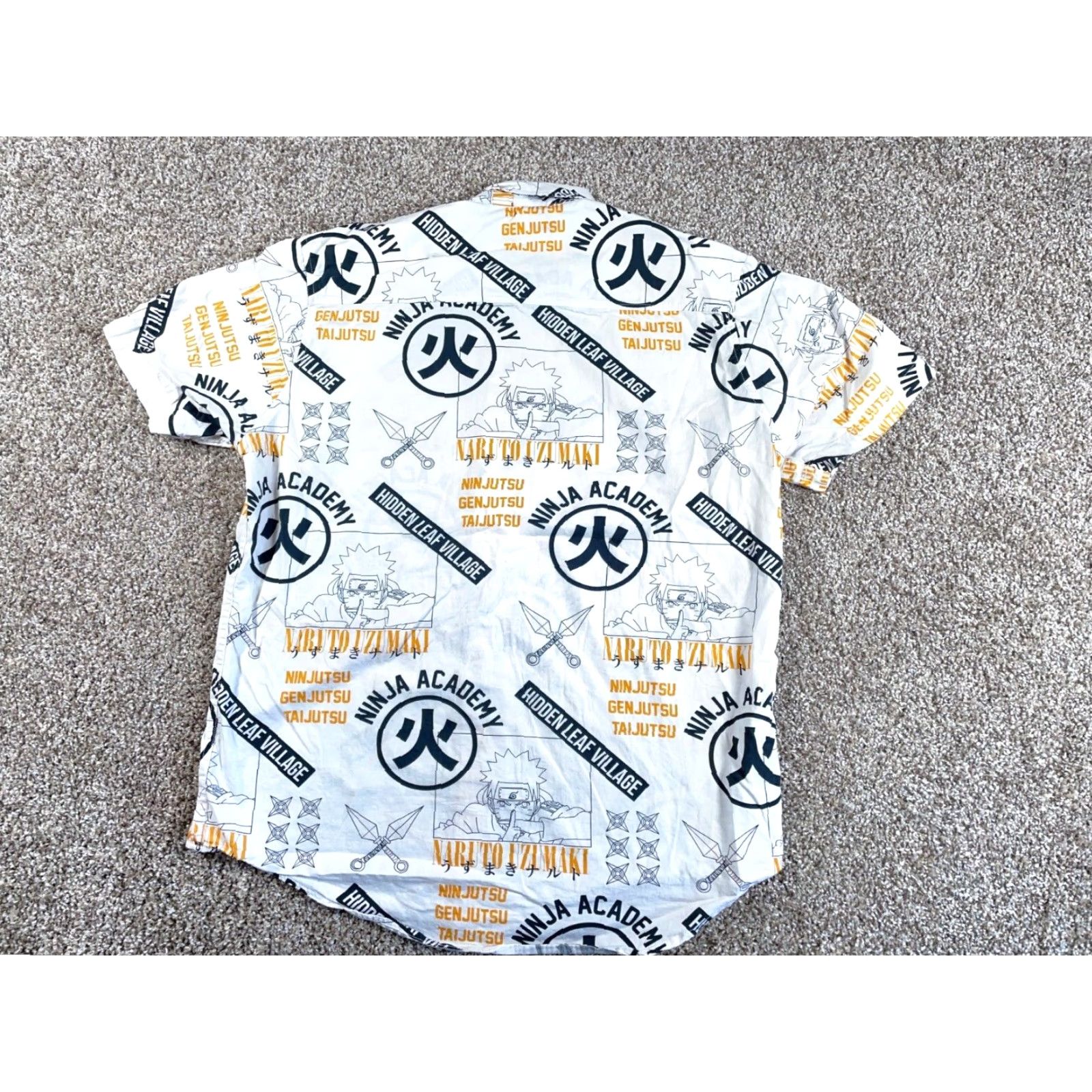 Vintage Naruto Shippuden AOP Shirt Adult Large White Anime Viz Media Ninja Academy Mens Size US L / EU 52-54 / 3 - 3 Thumbnail