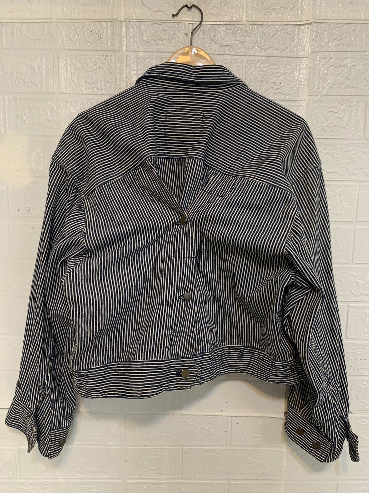 Issey Miyake Vintage Issey Miyake Hickory Stripe Asymemetrical Jacket Size US M / EU 48-50 / 2 - 8 Thumbnail