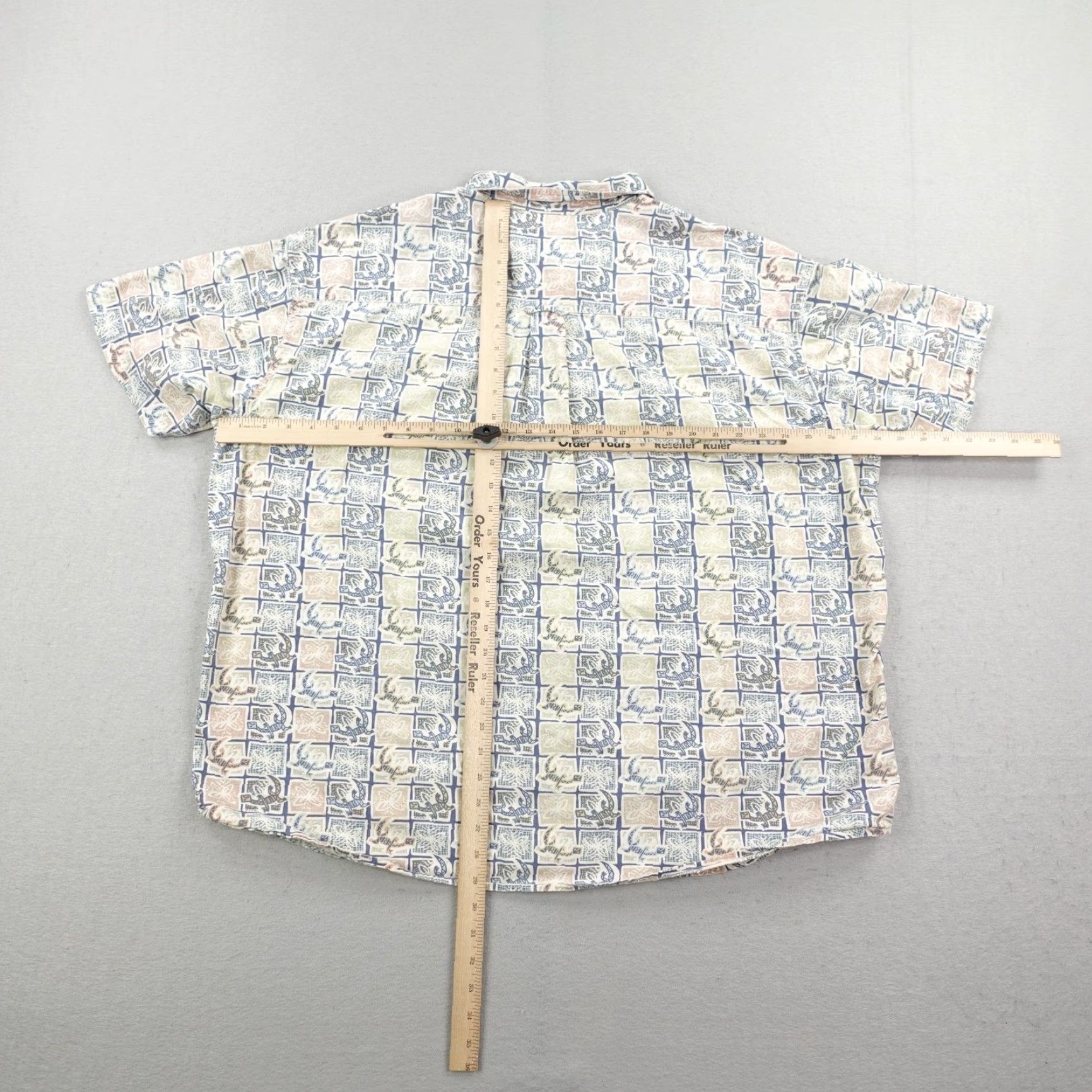 Vintage VINTAGE Woolrich Shirt Mens 2XL Blue Beige Lizard Tribal Print Button-Up Outdoor Short Sleeve Cotton Geometric Pattern Mens Size US XXL / EU 58 / 5 - 5 Thumbnail