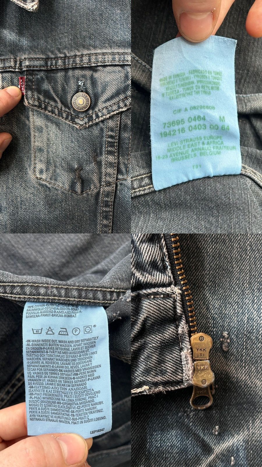 Levi's L.G.B Style Levi’s 73695 Distressed Y2K Full Zip Trucker Size M / US 6-8 / IT 42-44 - 18 Thumbnail