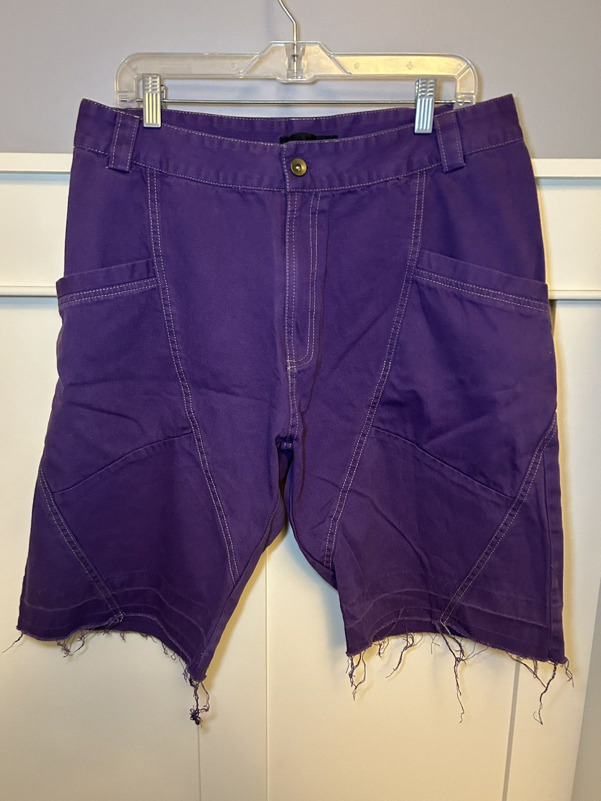 Other Vintage HTTP: distressed purple denim shorts Size US 34 / EU 50 - 1 Thumbnail