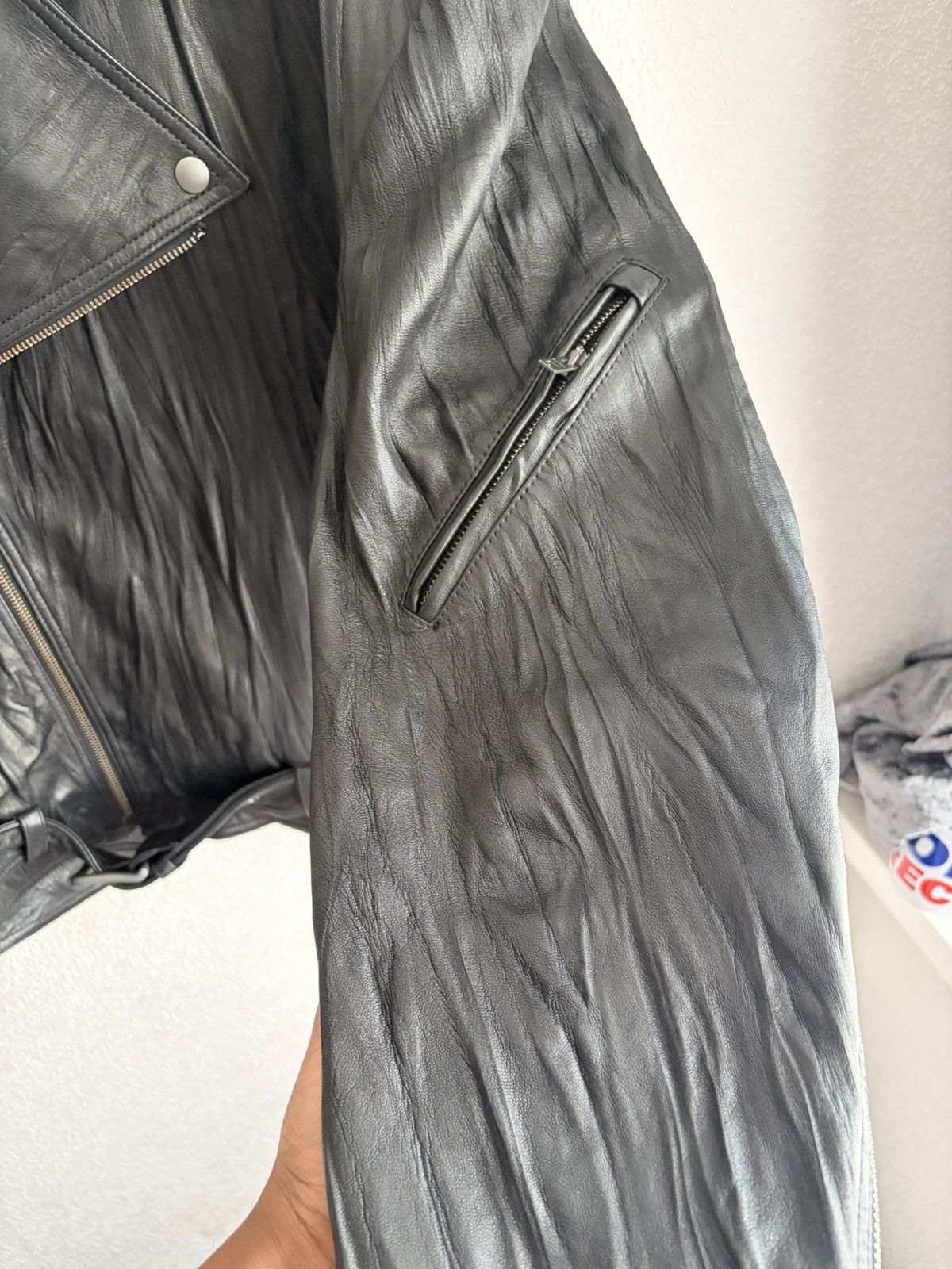 Acne Studios Acne Studios Crinkled leather biker jacket Size US M / EU 48-50 / 2 - 5 Thumbnail