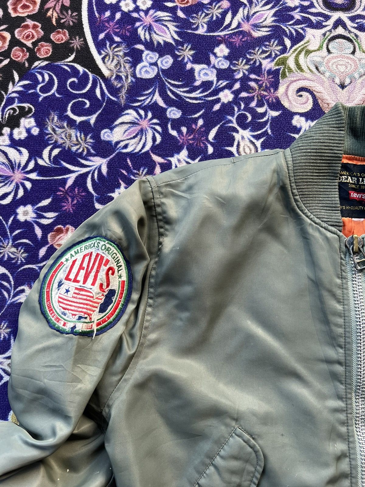 Japanese Brand Vintage Levis Ma-1 Green Army Bomber Jacket Size US S / EU 44-46 / 1 - 3 Thumbnail
