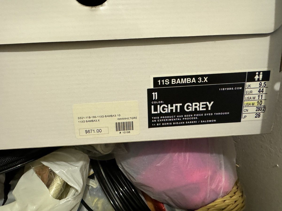 11 By Boris Bidjan Saberi Light Grey Bamba 3X High Sneakers Size US 10 / EU 43 - 7 Thumbnail