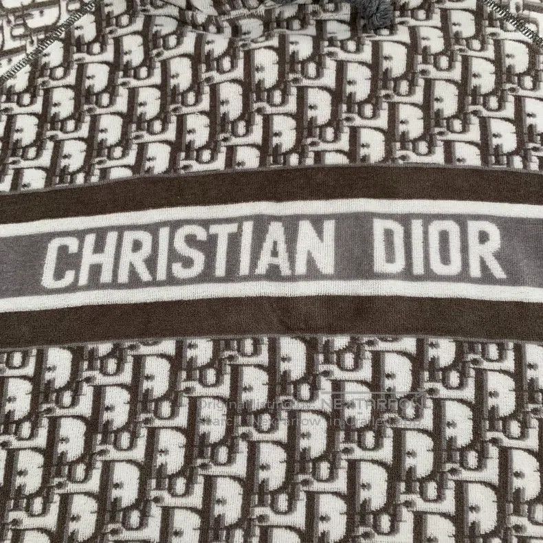 Dior Dior Brown logo jacquard full print cotton hooded drawstri Size L / US 10 / IT 46 - 5 Thumbnail