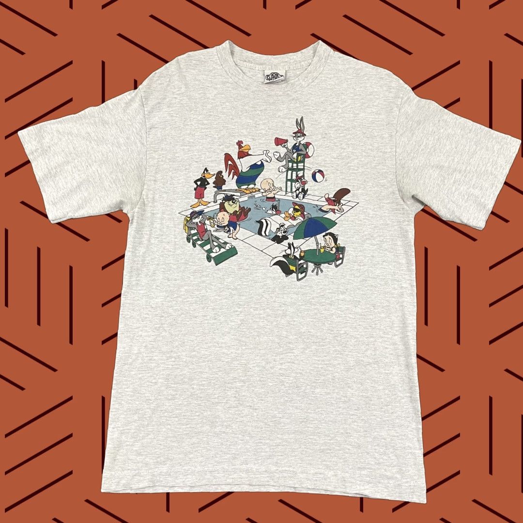 Vintage VINTAGE Acme Looney Tunes Graphic Shirt Adult Large Gray Crew Neck 90s Bugs Taz Mens Size US L / EU 52-54 / 3 - 1 Thumbnail