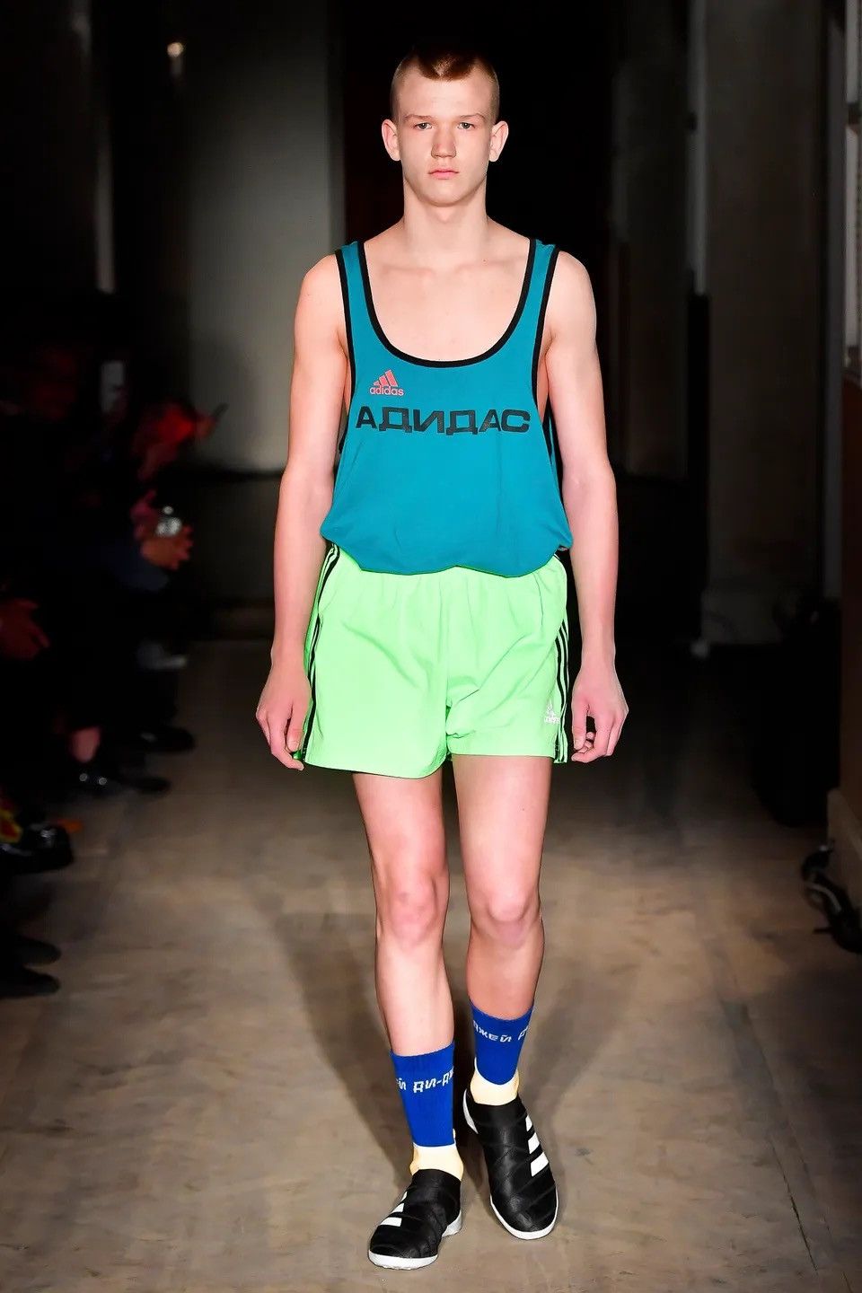 Adidas × Gosha Rubchinskiy SS 2018 Hi Vis Blue Rave Shorts Size US 30 / EU 46 - 7 Thumbnail
