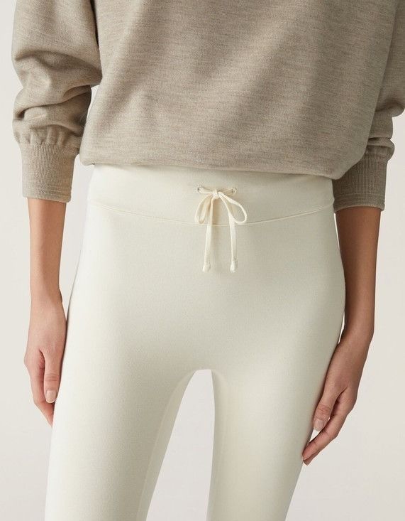 Loro Piana o1srvl11e1024 Cocooning Viscose Leggings in White Size 27" / US 4 / IT 40 - 5 Thumbnail