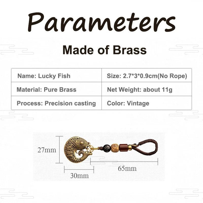 Other Lucky Fish Keyring Car Keychain Brass Holder Hanging Charms Size ONE SIZE - 7 Thumbnail