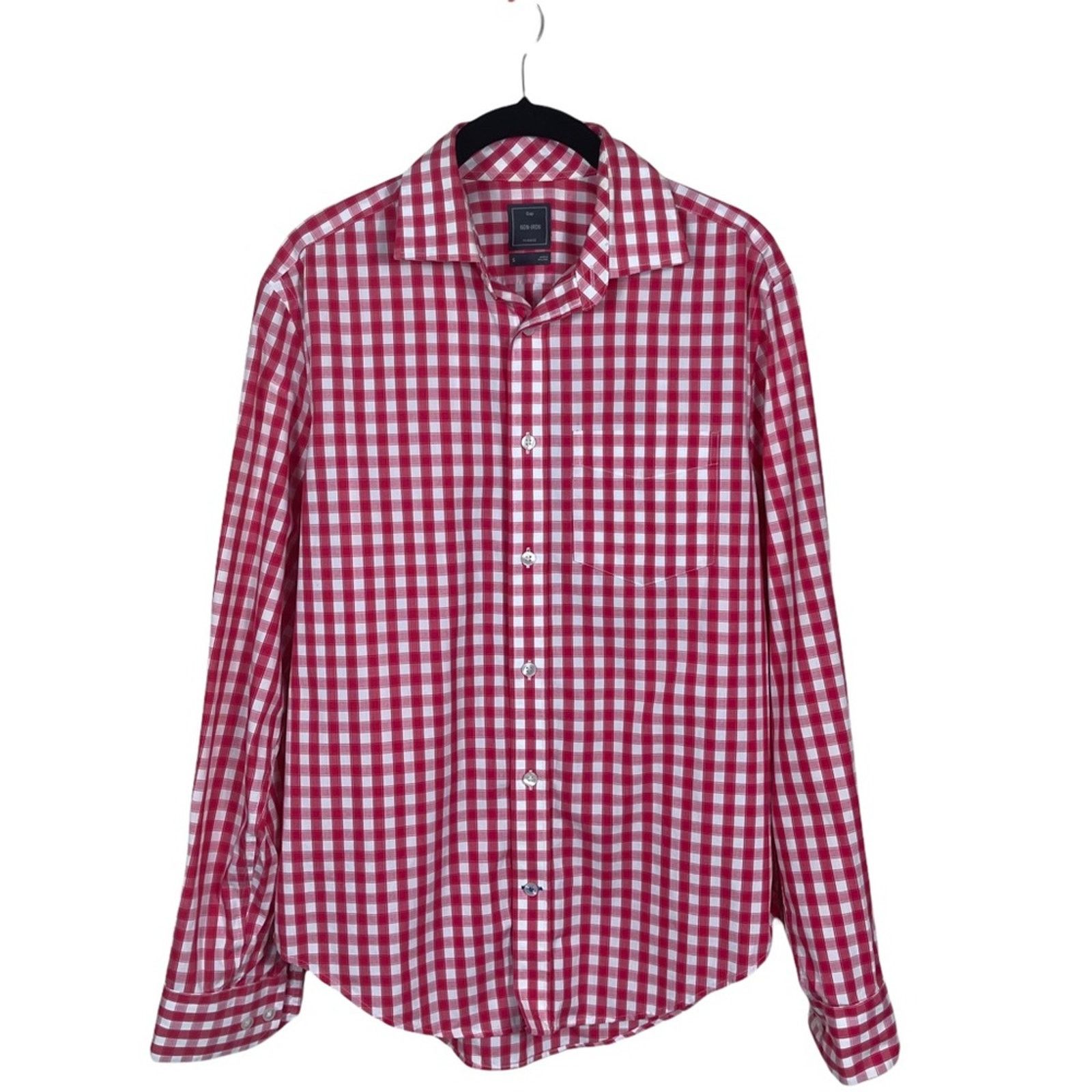 Gap Gap Gingham No Iron Button Long Sleeve Shirt Red White Small Size US S / EU 44-46 / 1 - 1 Thumbnail