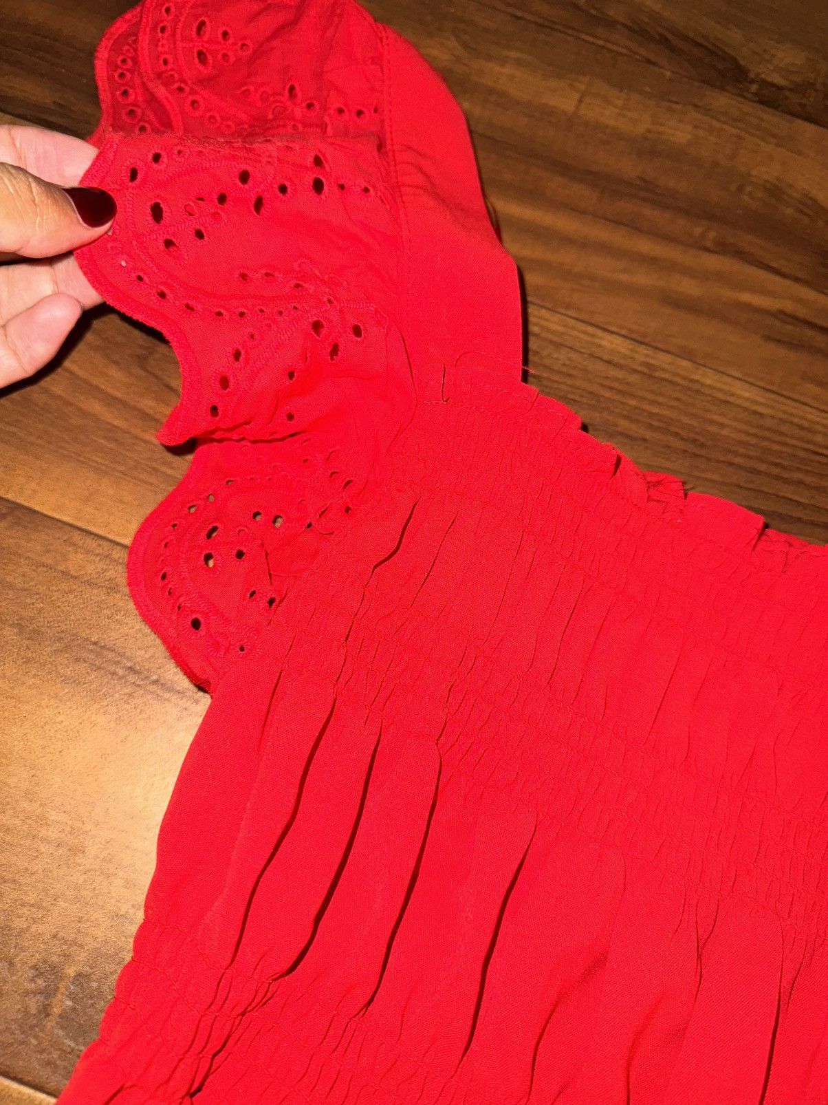 Other Women’s Red Lace Ruffle Crop Top Size L | Cute Y2K Going Out Size ONE SIZE - 2 Thumbnail