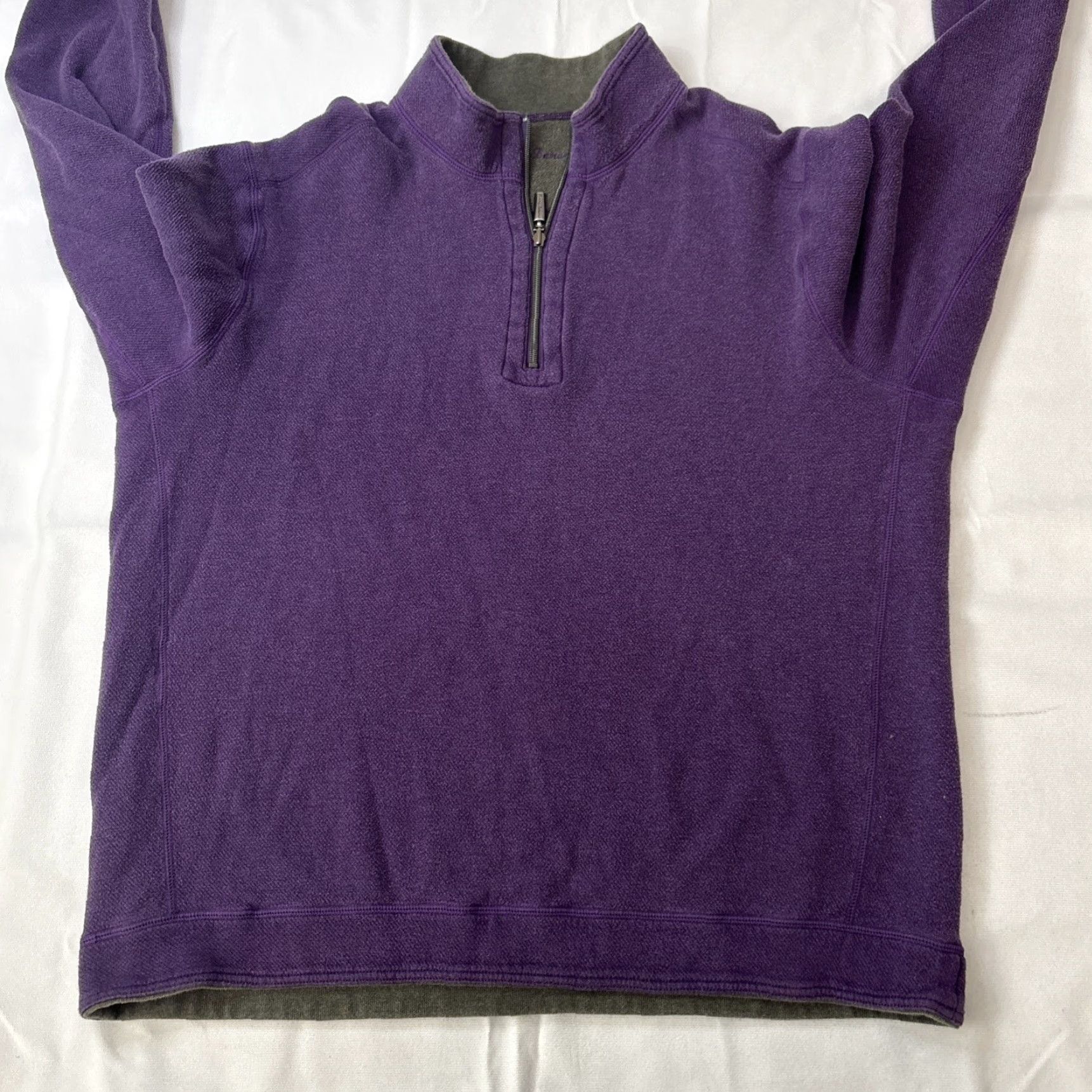 Tommy Bahama VINTAGE Tommy Bahama Sweatshirt 1/4 Zip Pullover Mens Purple Green Reversible 2XL - 100% Cotton Blend Knit Mock Neck Long Sleeve Sweater Shirt Size US XXL / EU 58 / 5 - 7 Thumbnail