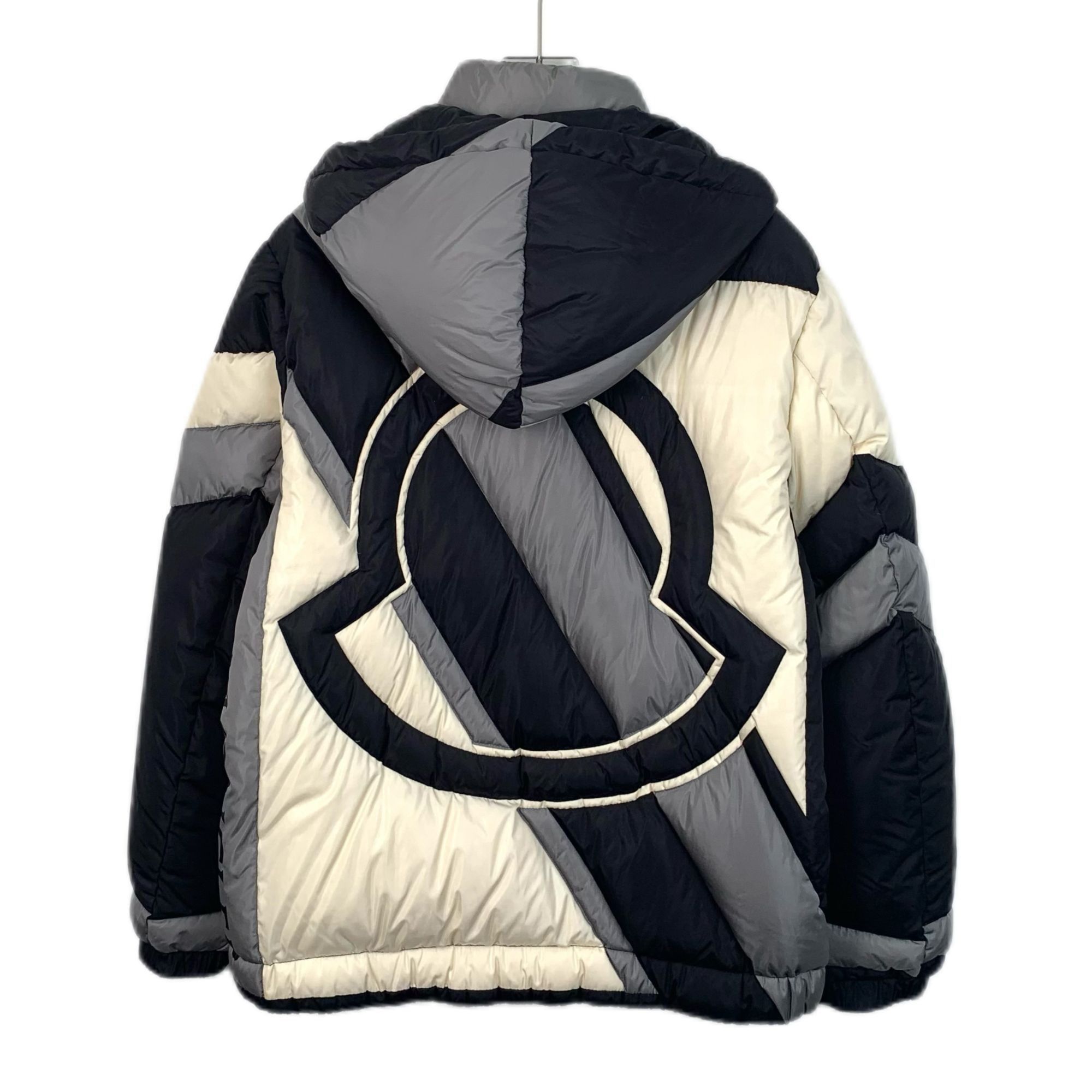 Moncler Moncler Womens Puffer Jacket With Hood Black/Grey/Cream Poli Size L / US 10 / IT 46 - 2 Thumbnail