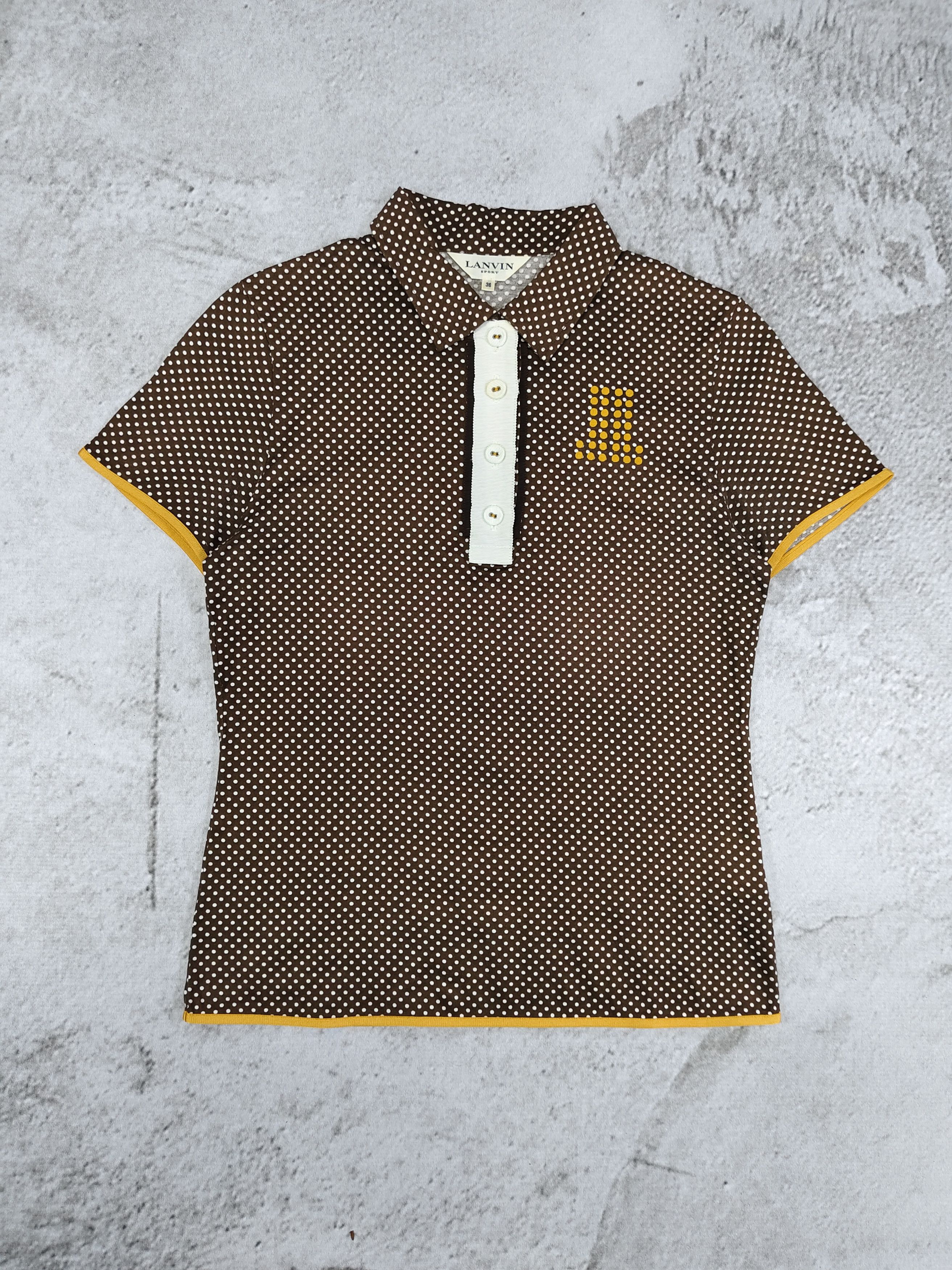 Lanvin 2000s Lanvin Sport- Retro Preppy Polka Dot Polo Shirt Size S / US 4 / IT 40 - 1 Thumbnail