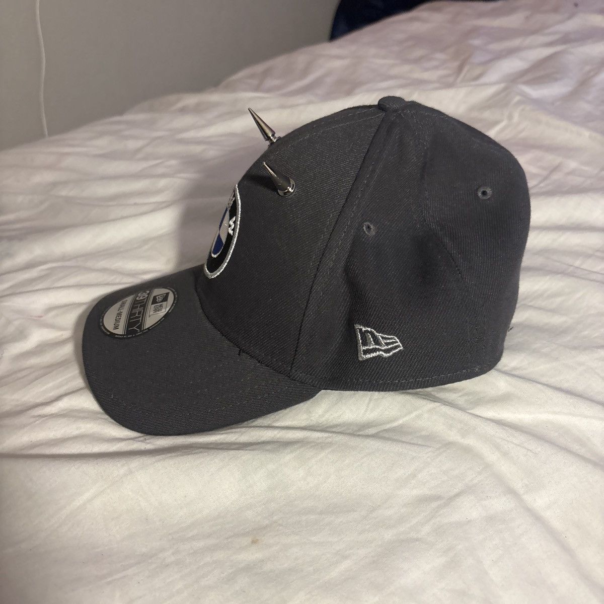 BMW New Era black BMW 39Thirty cap with custom spike Size 38 - 2 Thumbnail