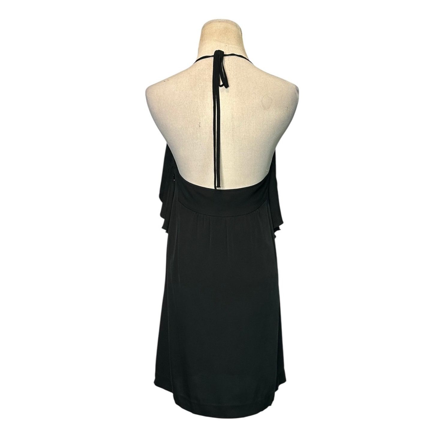 Theory Theory Black Silk Ruffle Open Back Slip Halter Dress Size 2 Size XS / US 0-2 / IT 36-38 - 2 Thumbnail