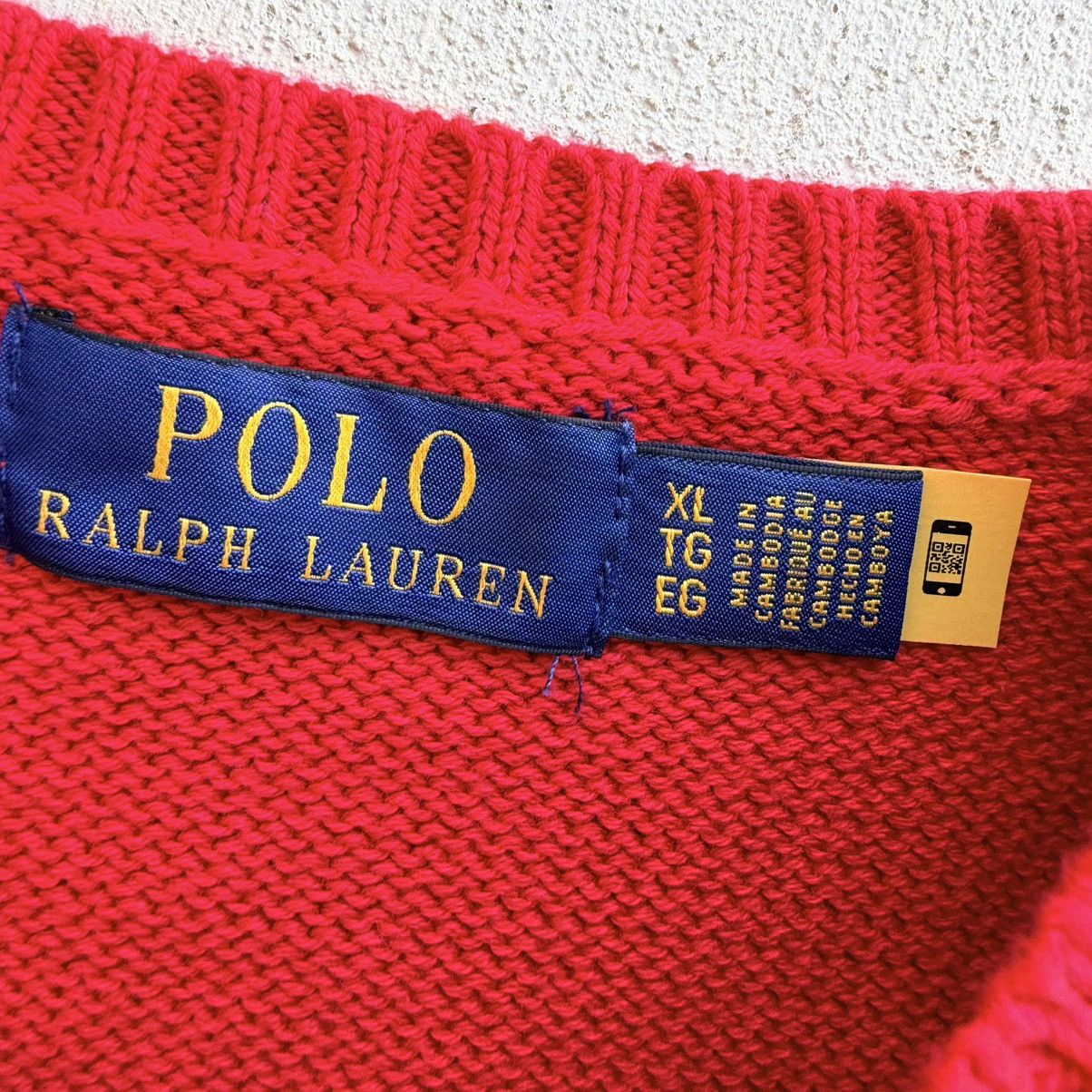 Polo Ralph Lauren Polo Ralph Lauren Sweater Crew Neck Pullover Knit Red Size US XL / EU 56 / 4 - 4 Thumbnail