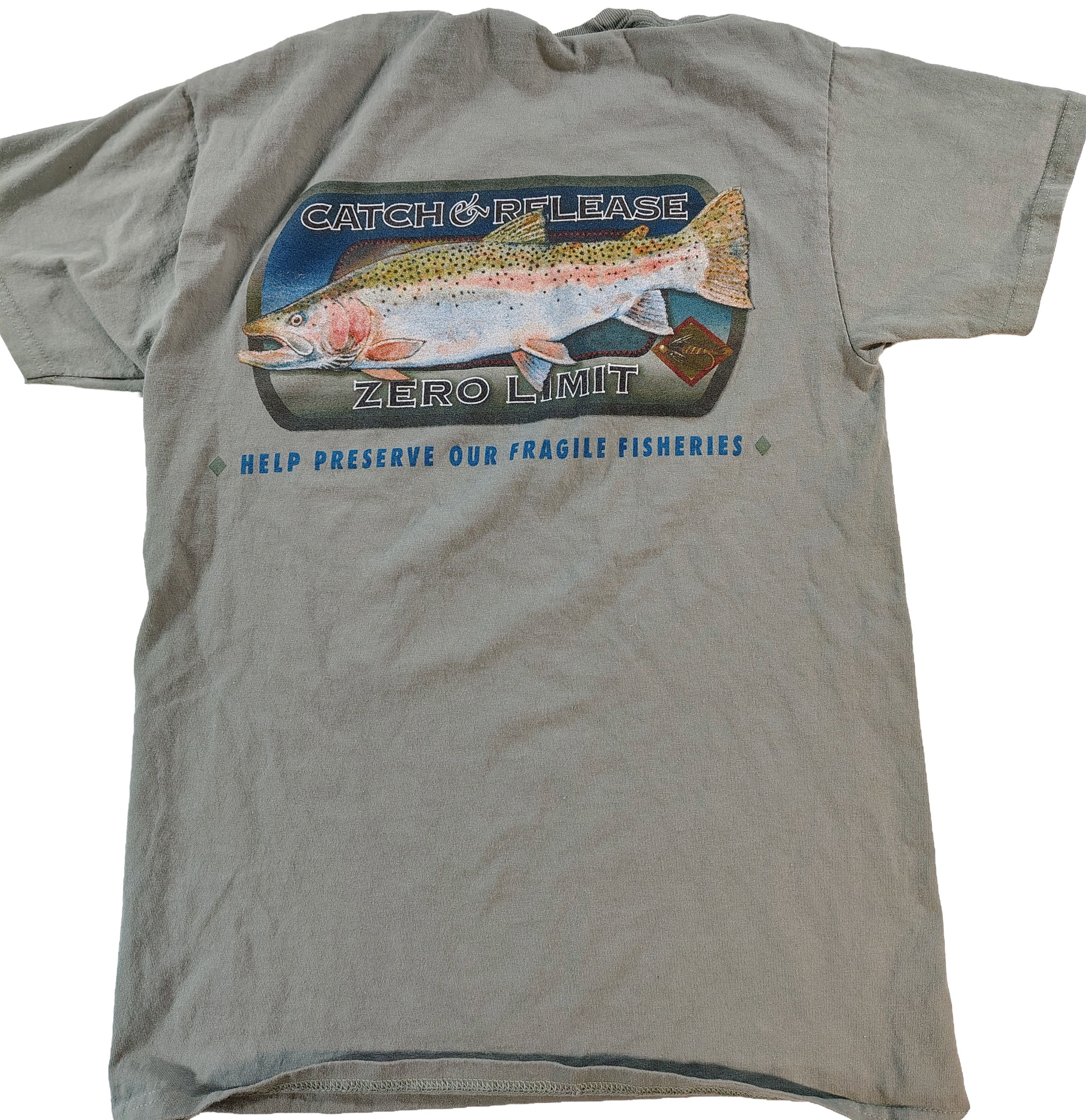 Hanes Men's Catch & Release Zero Limit Fishing Graphic T-Shirt Size US S / EU 44-46 / 1 - 1 Thumbnail
