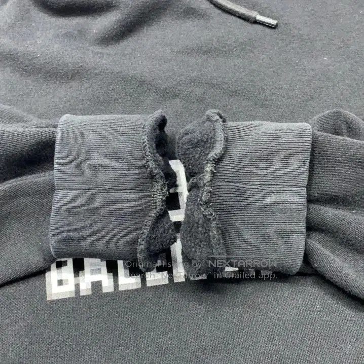 Balenciaga Balenciaga Black Logo Printed Hooded Sweatshirt. Size US S / EU 44-46 / 1 - 7 Thumbnail