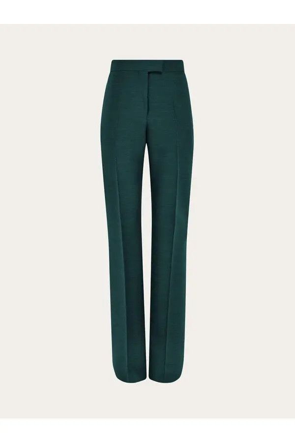 Salvatore Ferragamo o1s1rm0526 Wool Faille Pant in Green Size 26" / US 2 / IT 38 - 1 Thumbnail