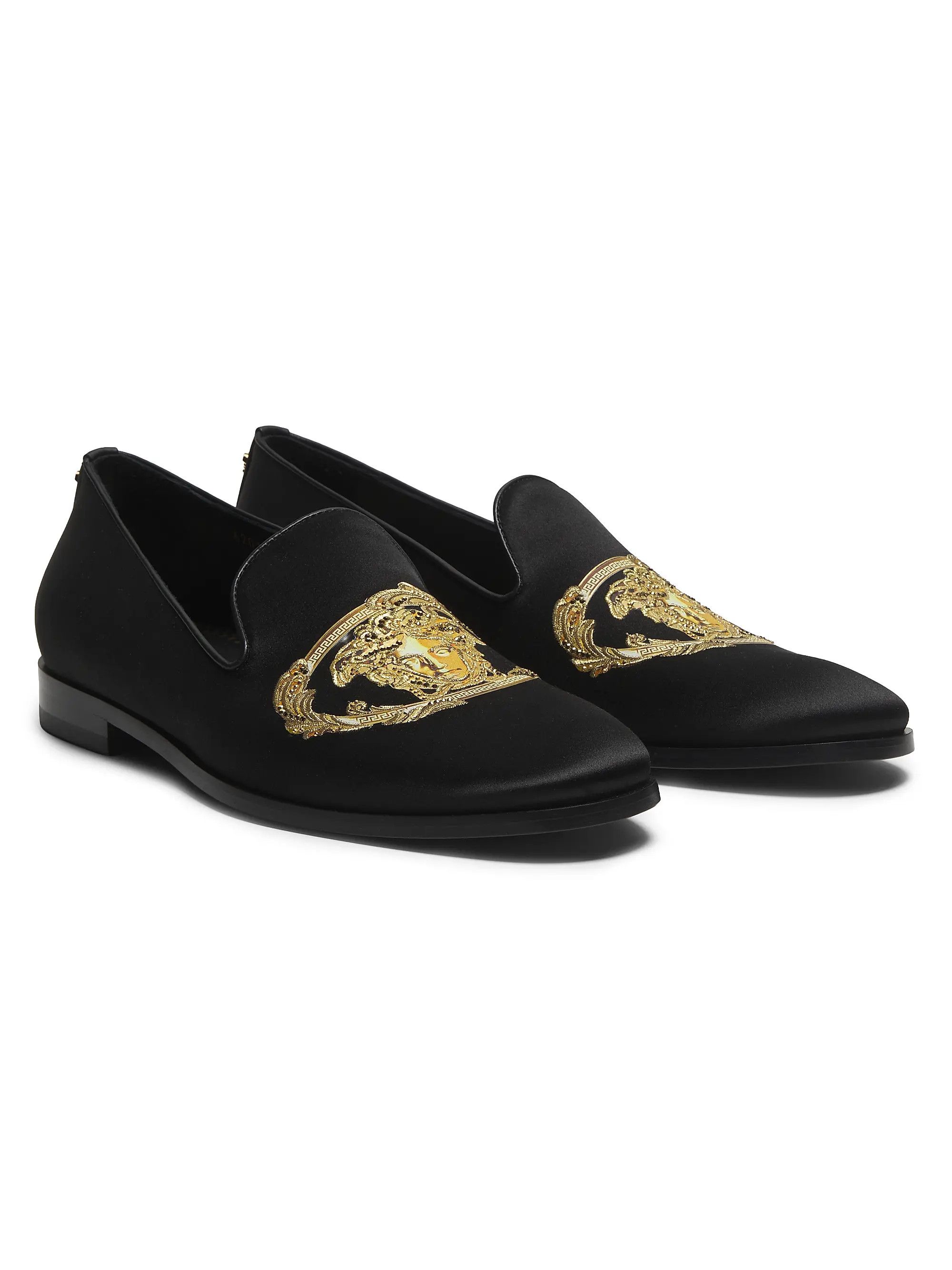 Versace os11x0226 Jellyfish Embroidered Satin Slippers in Black Size US 9 / EU 42 - 6 Thumbnail