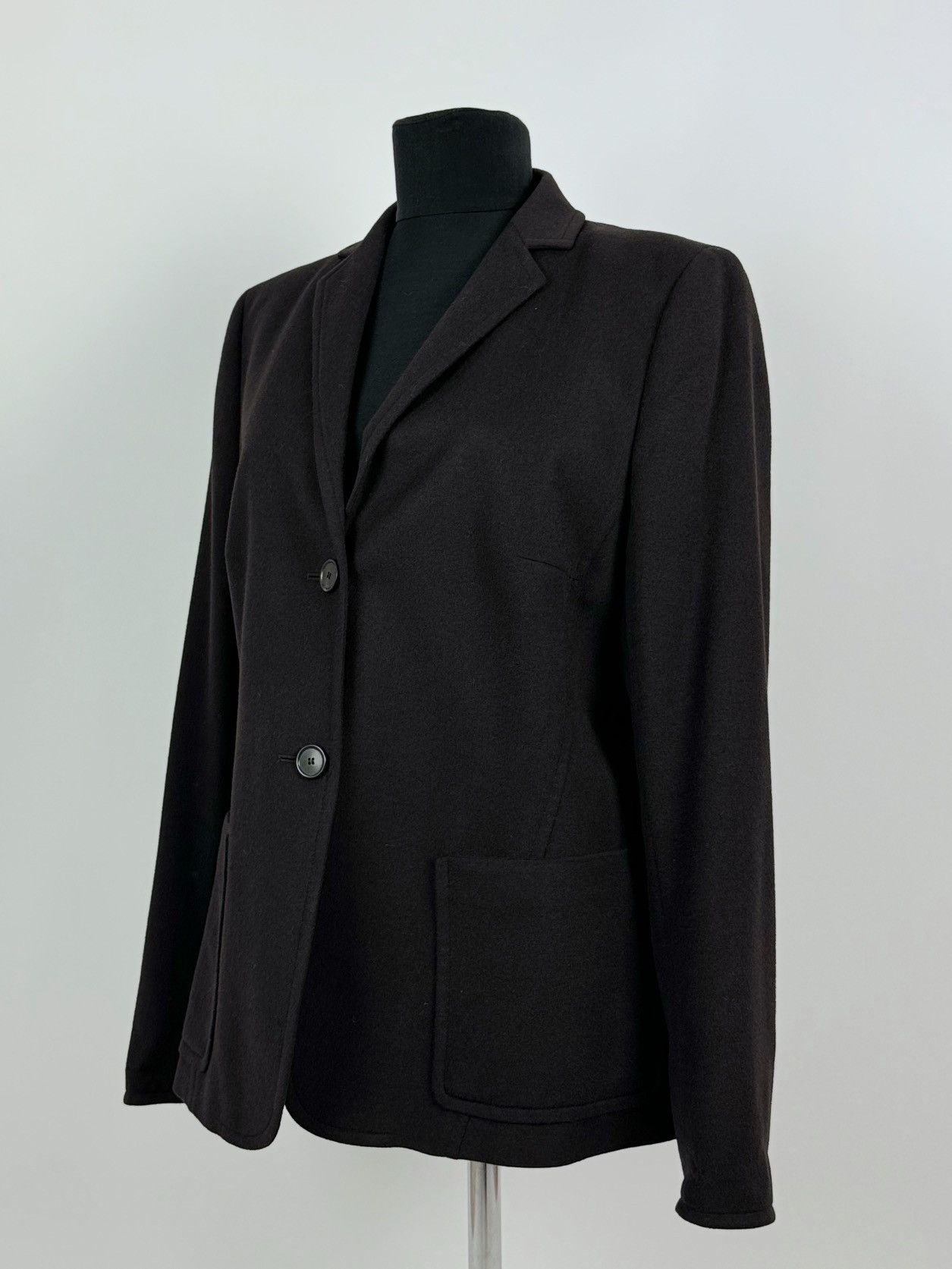 Akris Akris Punto Wool Chocolate Brown Blazer Jacket Size XL / US 12-14 / IT 48-50 - 1 Thumbnail