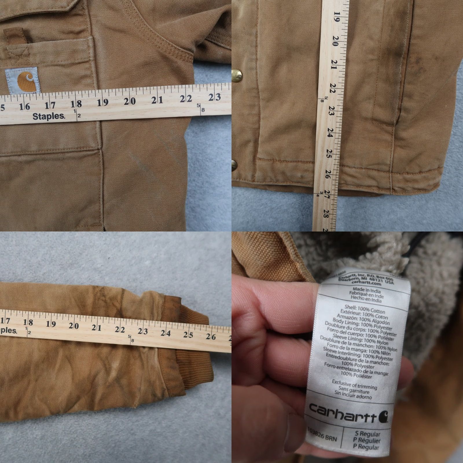 Carhartt Carhartt Brown Hooded Heavyweight Sherpa Lined Work Jacket Mens S Small Size US S / EU 44-46 / 1 - 9 Thumbnail