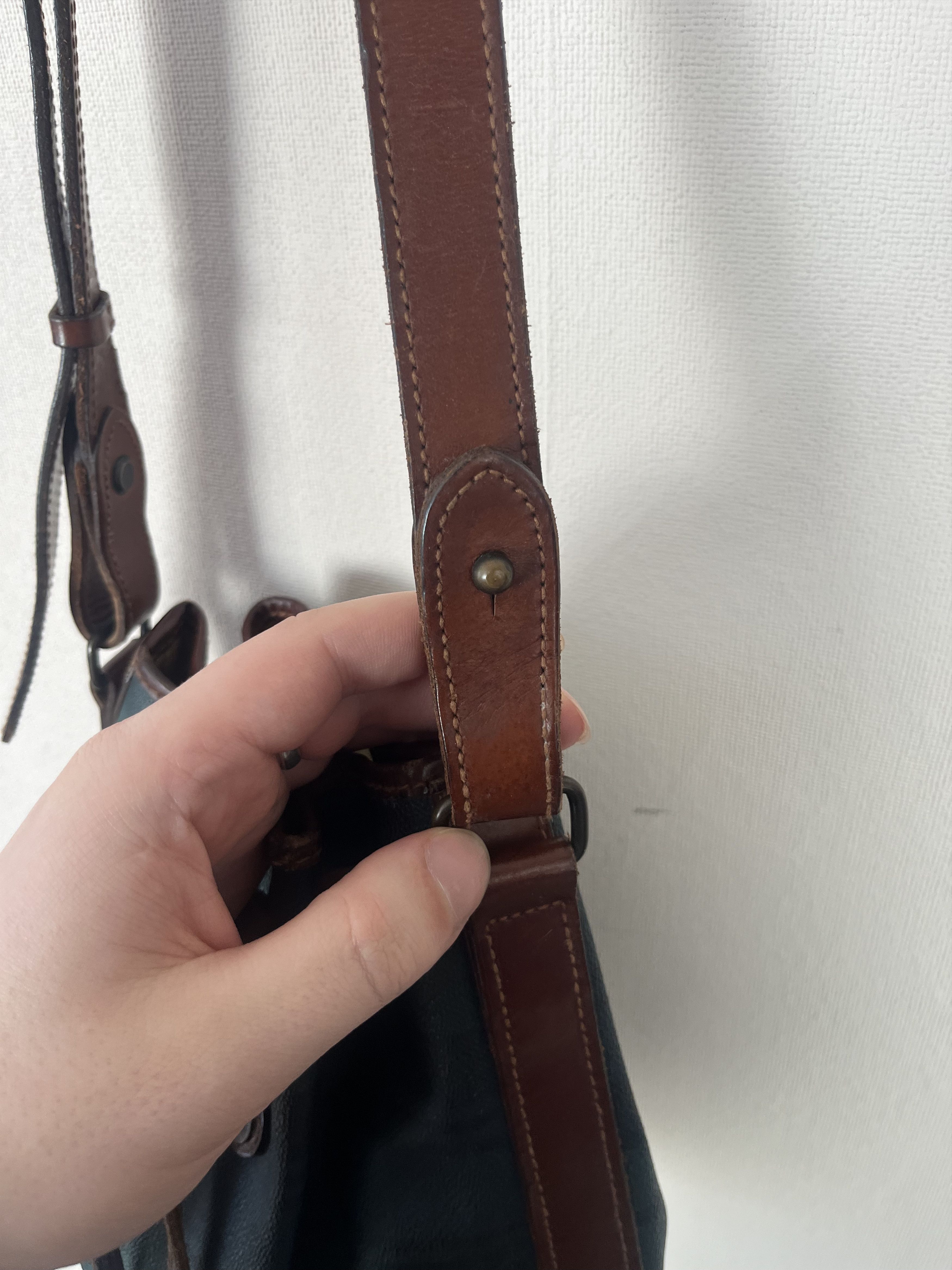 Polo Ralph Lauren VNTG Polo Ralph Lauren Blackwatch Plaid Leather Bucket Bag Size ONE SIZE - 7 Thumbnail