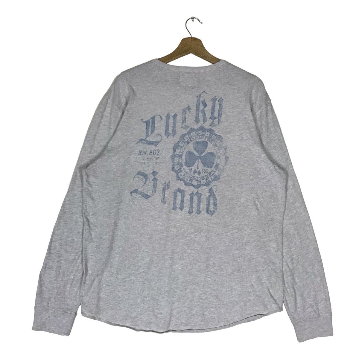 Lucky Brand Military Style Stencil Long Sleeve Shirt