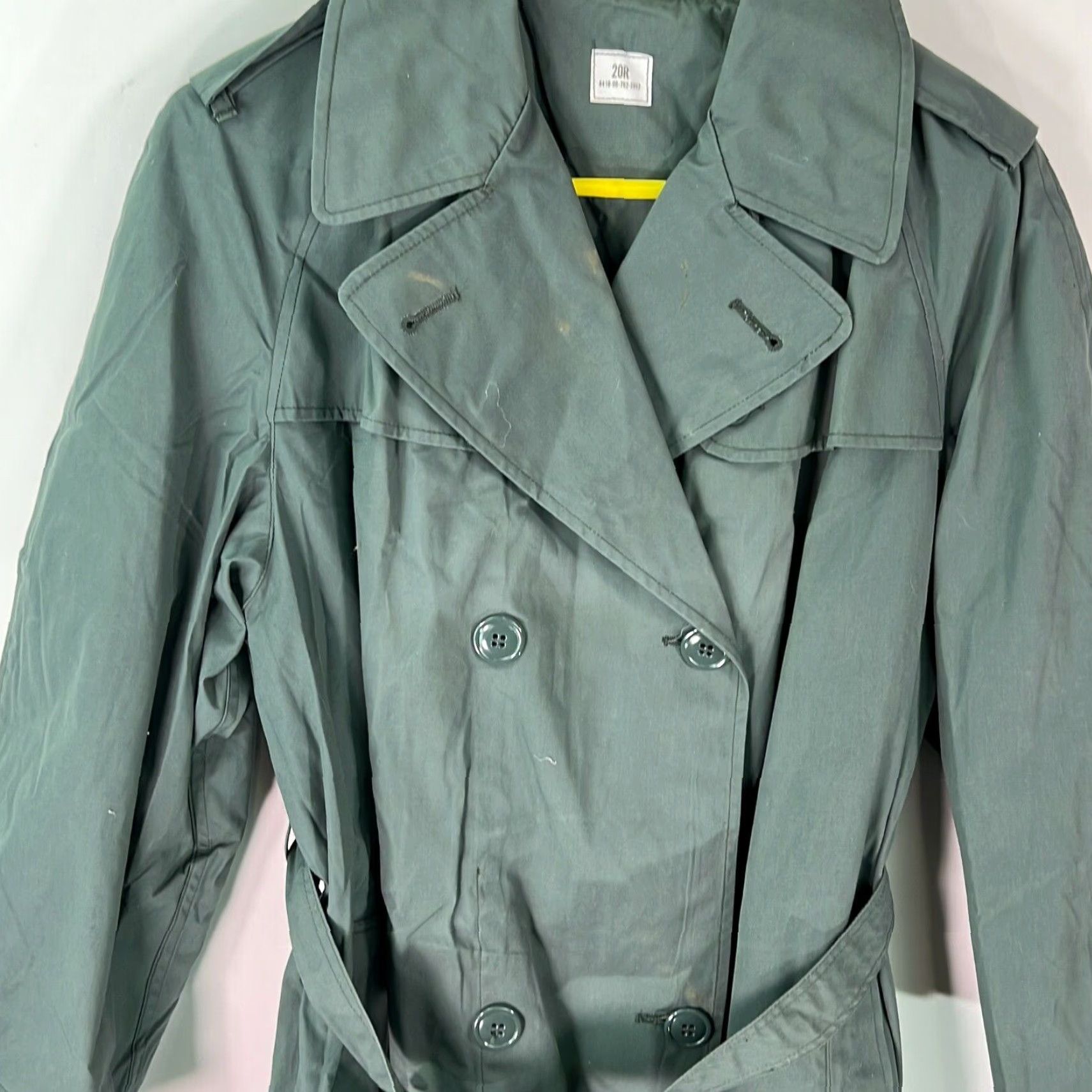 Rains VINTAGE L Manzo And Sons Raincoat Shirt Womens 20R Green 1970s Military Style Cotton Polyester Raincoat Casual Womens Boys/Mens Size 3XL / US 20-22 - 3 Thumbnail