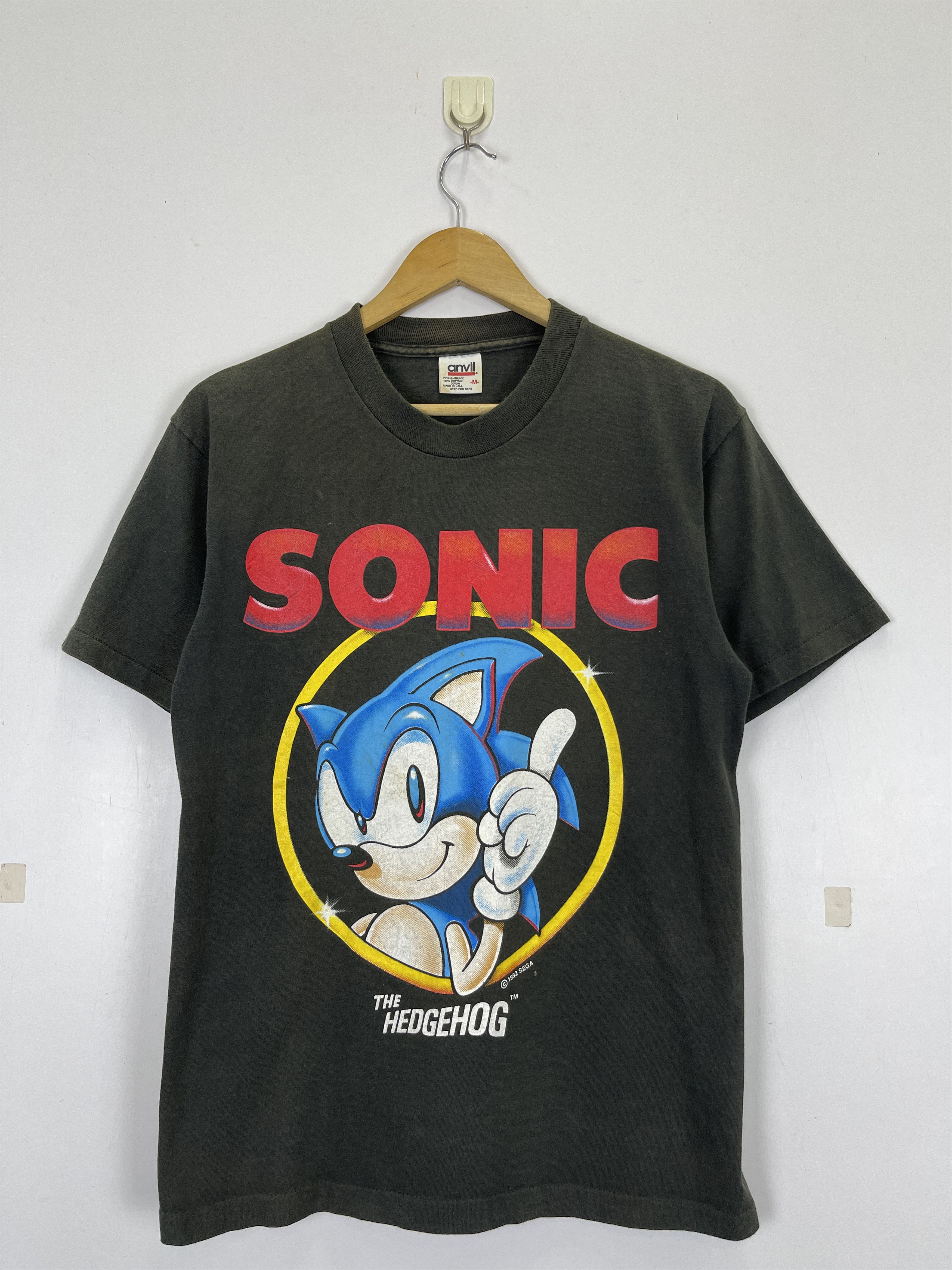 Vintage Vintage 90s Anvil Sonic Hedgehog Sega 1992 T-Shirt TA0438 Size US M / EU 48-50 / 2 - 1 Thumbnail