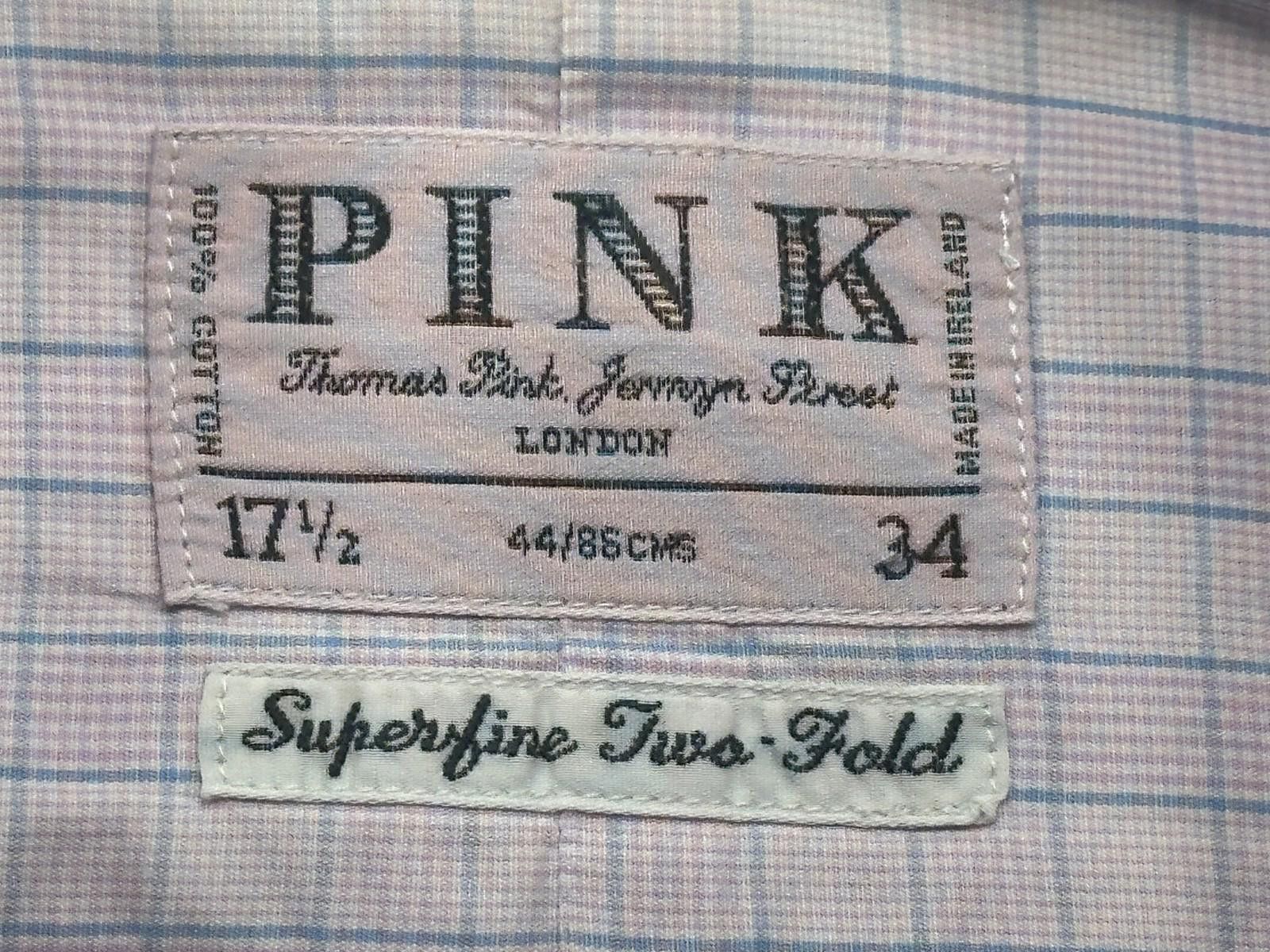 Thomas Pink Thomas Pink Superfine Two-Fold Button Down Pink Mens 17.5/34 Size 42R - 3 Thumbnail