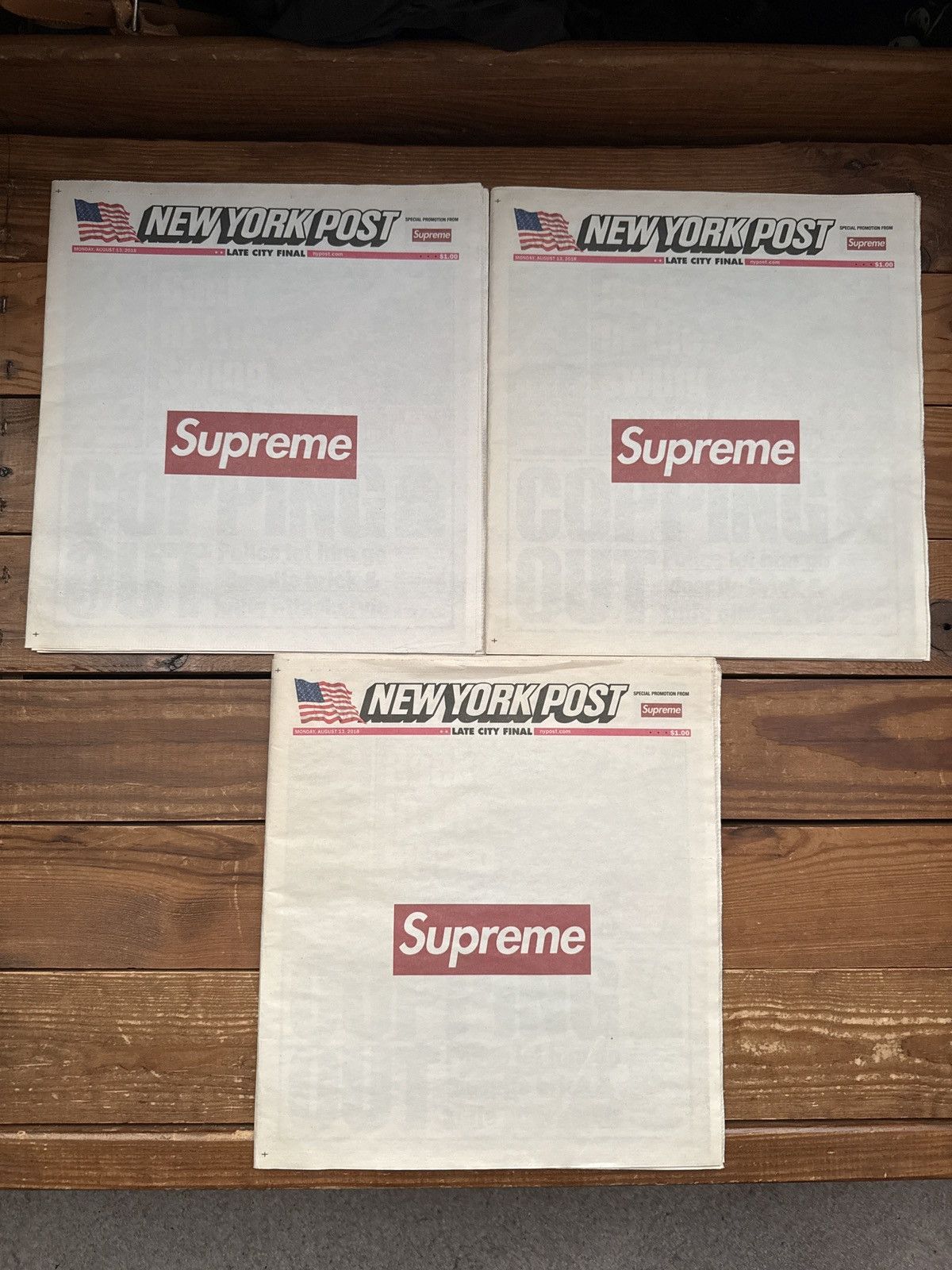 Supreme Supreme NY Post 2018 Newspaper Set of 3 Size ONE SIZE - 1 Thumbnail