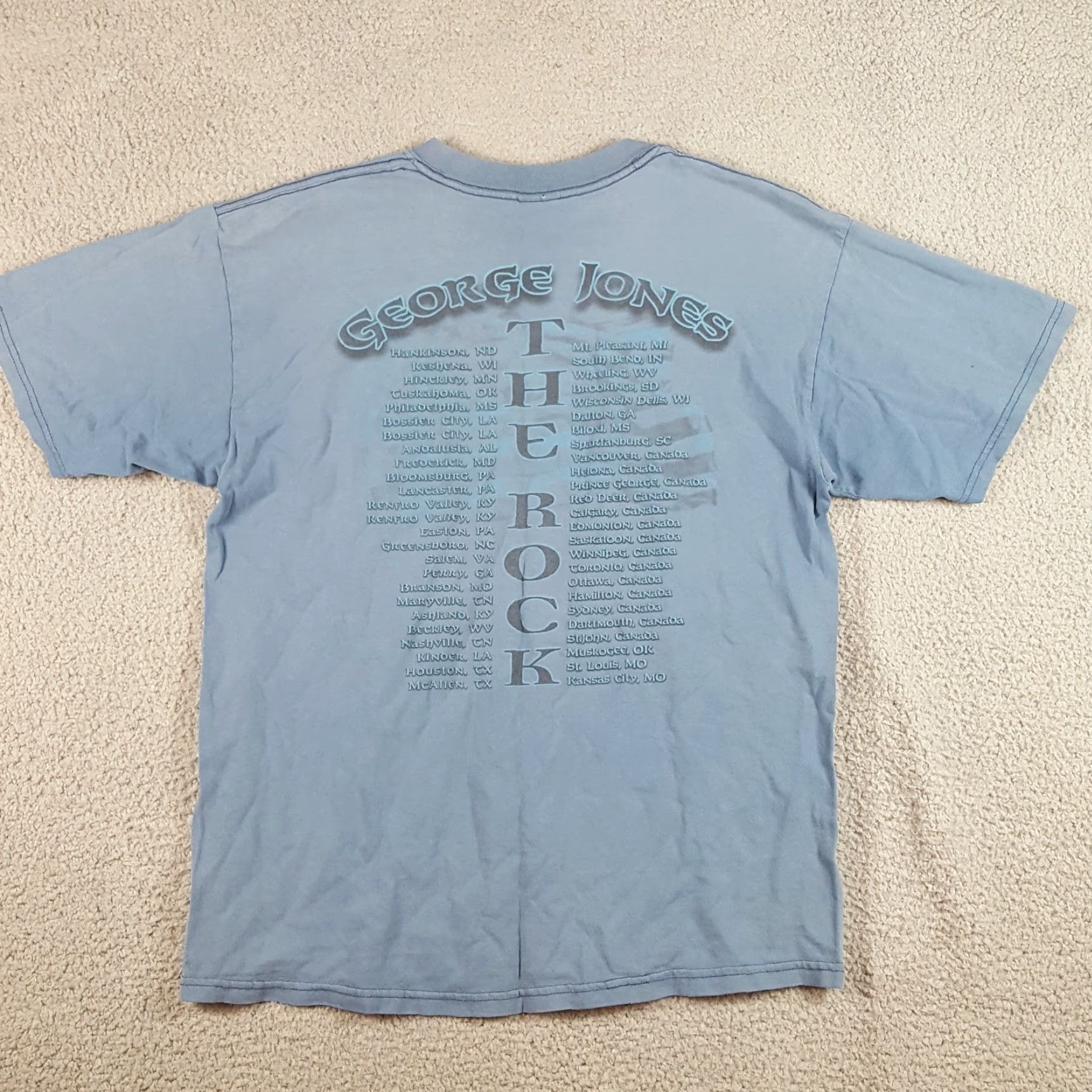 Gildan VINTAGE George Jones Honky-Tonk Country T-Shirt Men's Size L Blue 90s Music Tour Western Size US L / EU 52-54 / 3 - 6 Thumbnail