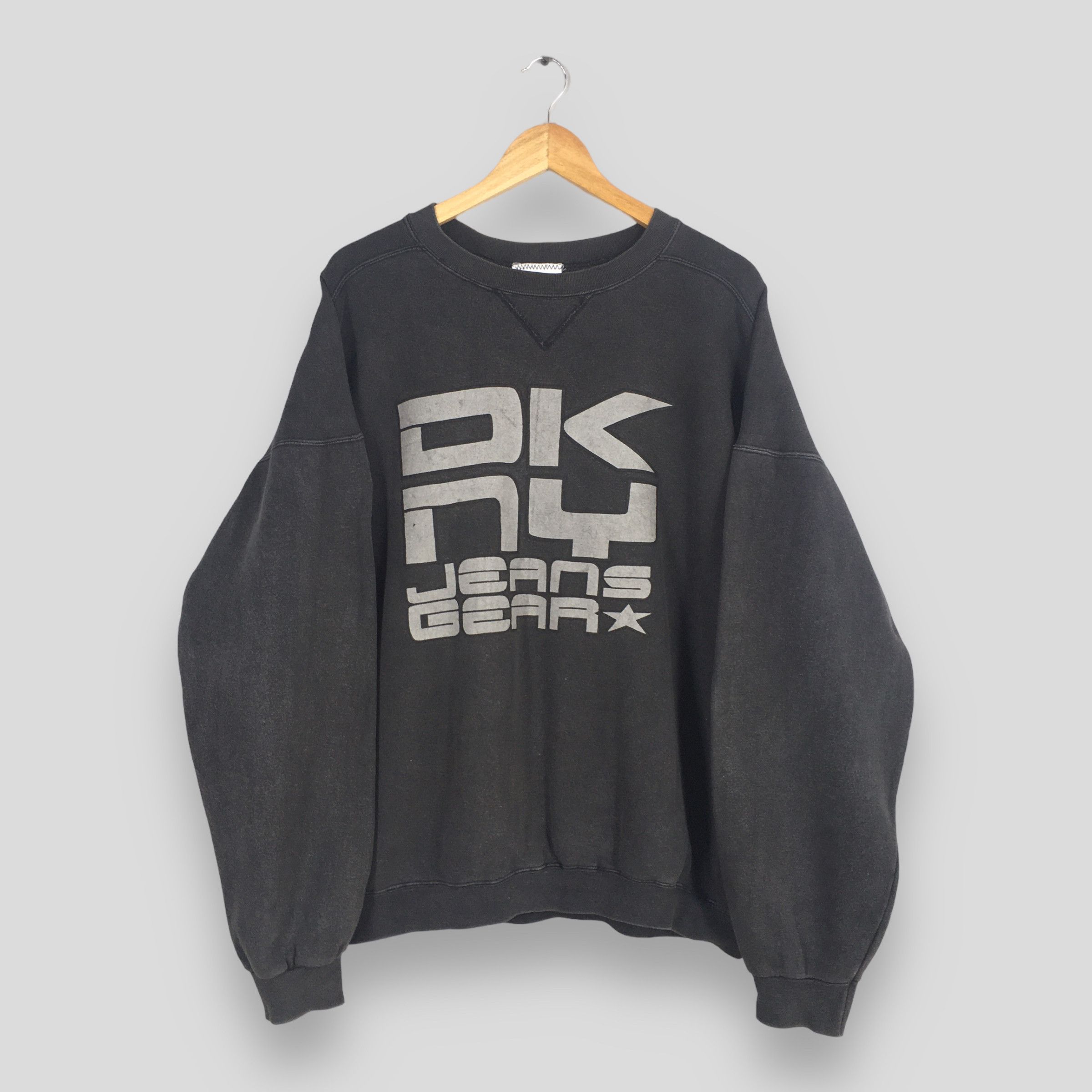 DKNY Vintage Dkny Jeans Black Sweatshirt XLarge Size US XL / EU 56 / 4 - 1 Thumbnail