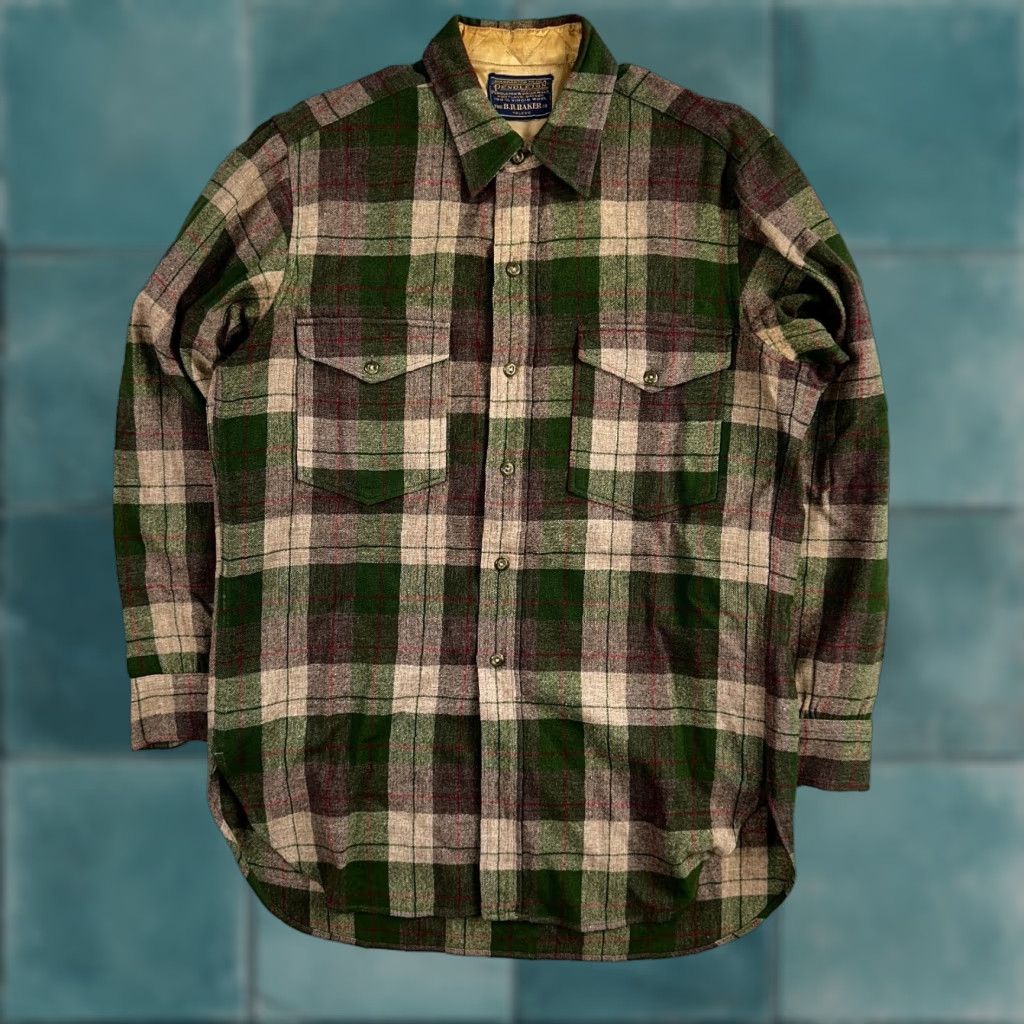 Pendleton Vintage Pendleton Wool Plaid Shirt Men M 1950s Camp Casual Fall Winter Green Size US M / EU 48-50 / 2 - 1 Thumbnail