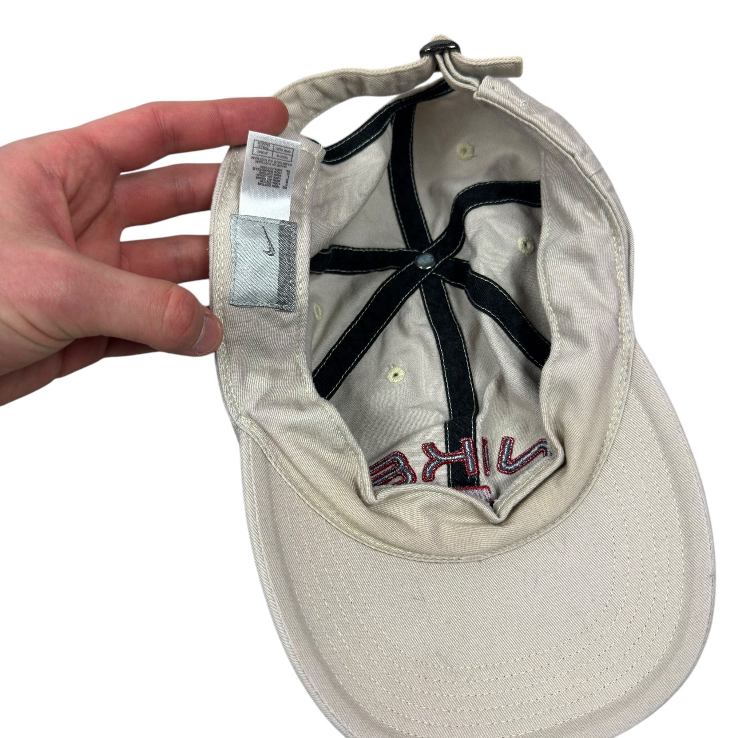 Nike Nike Gray Cotton Athletic Swoosh Adjustable Strapback Hat Size ONE SIZE - 6 Thumbnail