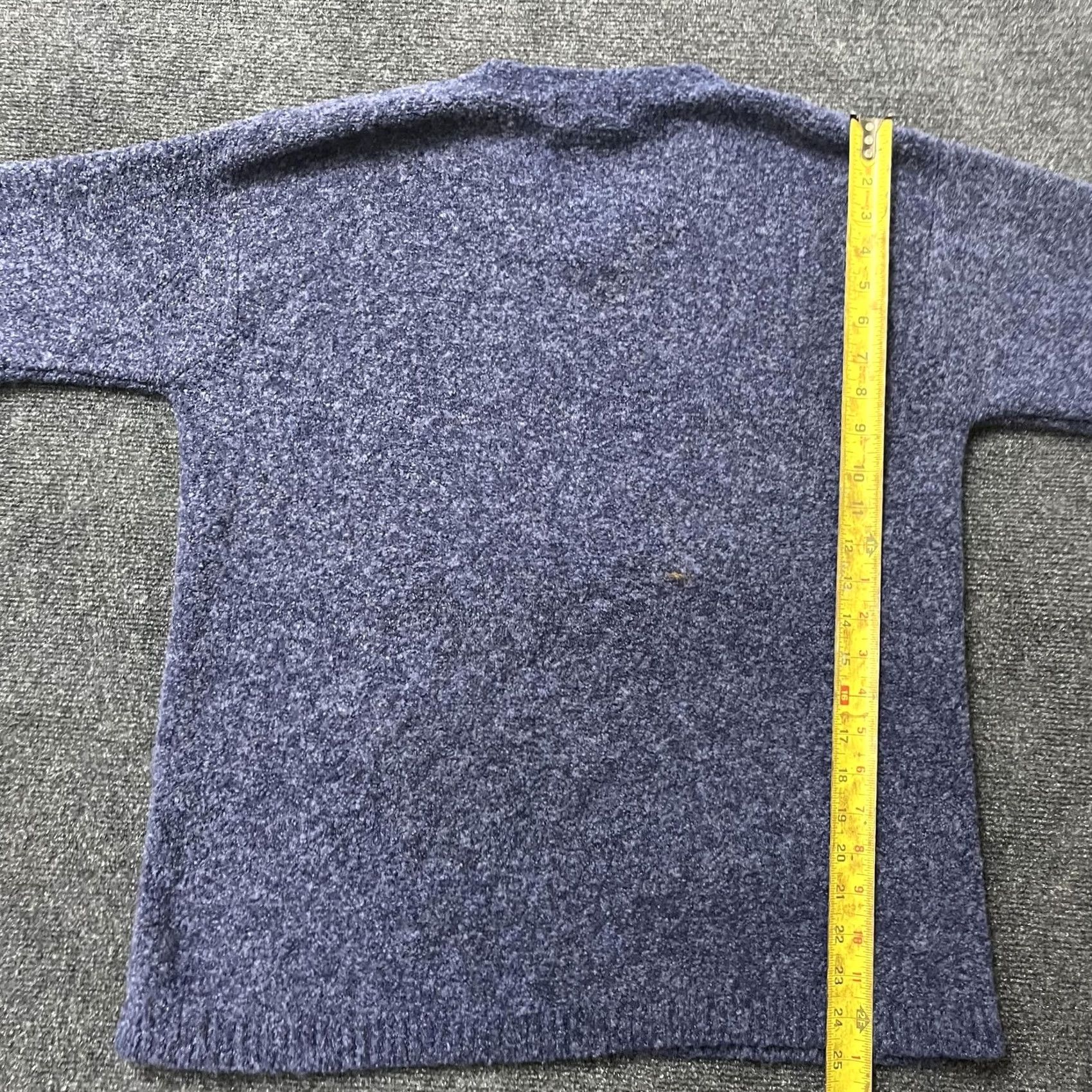 Vintage NYCO Sweater Womens Large Blue V-Neck Fuzzy Knit Long Sleeve Pullover Soft Cozy Raglan Sleeve Knit Vintage: No Size L / US 10 / IT 46 - 3 Thumbnail