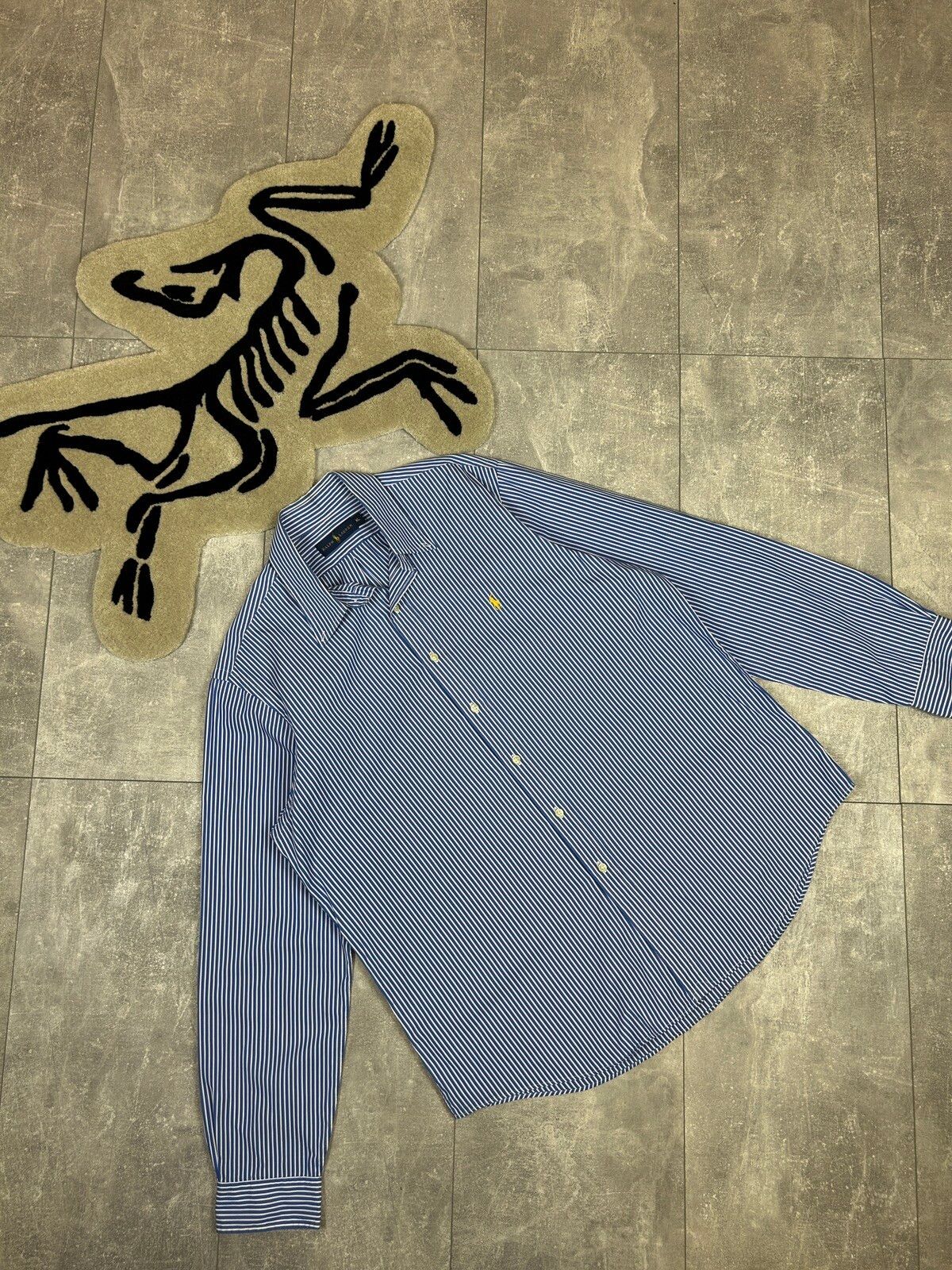 Pre-owned Polo Ralph Lauren X Vintage Mens Vintage Polo Ralph Laurent Stripes Shirts Button Up In Blue