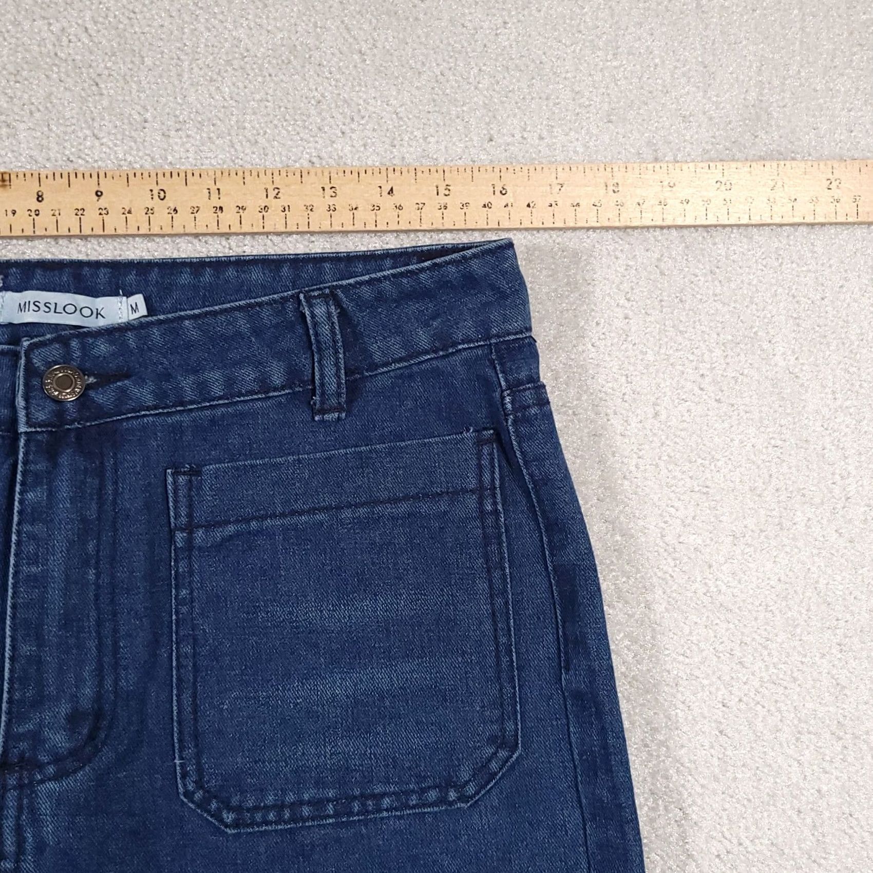 Vintage Misslook Jeans Women's Medium 32x32 High Rise Denim Flare Retro Festival Bohemian 90s Flared Jeans Mens? Size 32" / US 10 / IT 46 - 6 Thumbnail