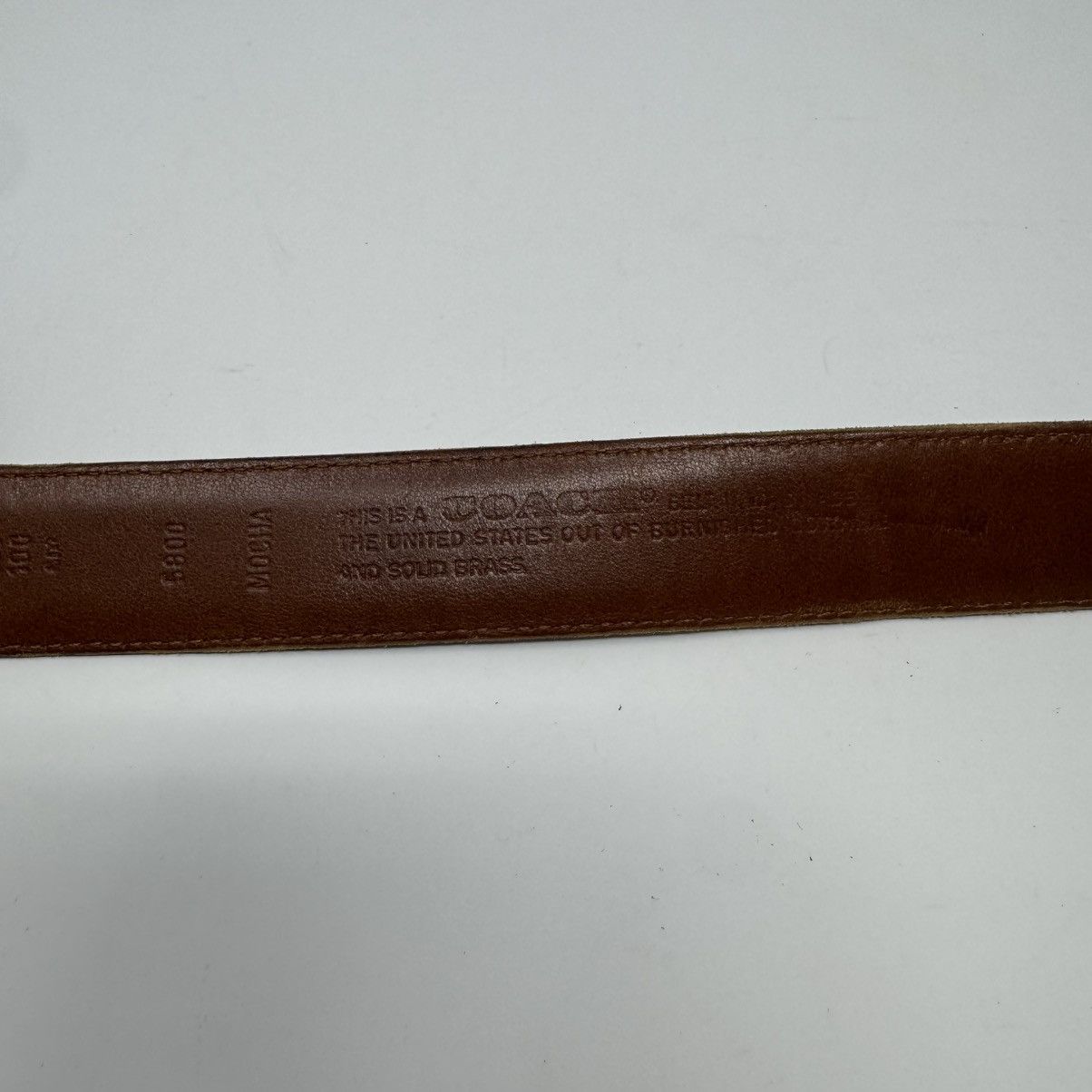 Coach Coach 5800 Burnished Cowhide Brass Buckle Belt Men's 40 Size 40 - 9 Thumbnail